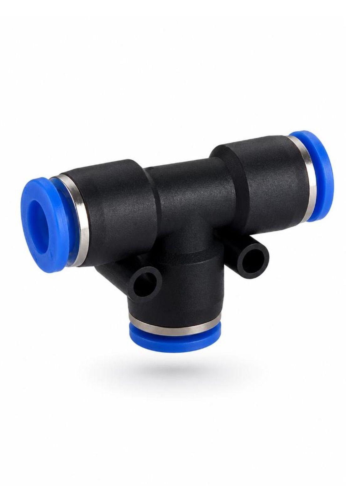 Conector Tee 6mm, Neumatico Bloqueo Antideslizante 3 Vias-0