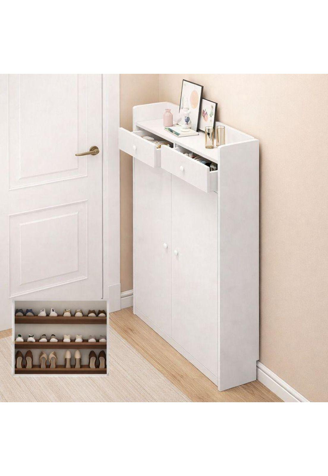 Zapatera de Pie Organizador con 2 Cajones de Almacenamiento-4