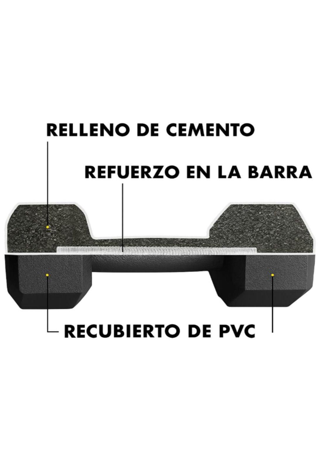 Mancuernas 10kg Hexagonales Pvc Pesas Set X2 Gris-2