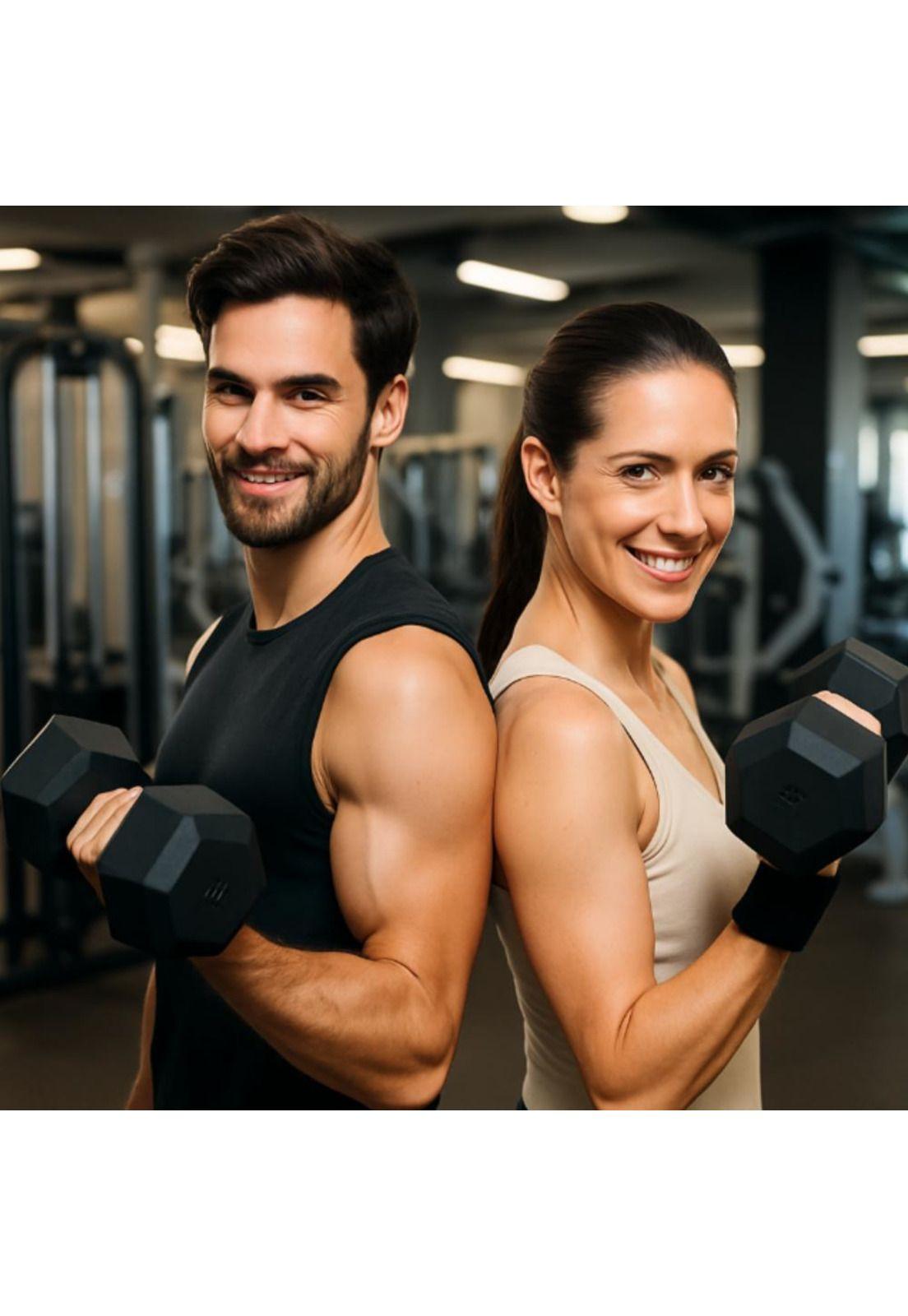 Mancuernas 10kg Hexagonales Pvc Pesas Set X2 Gris-8