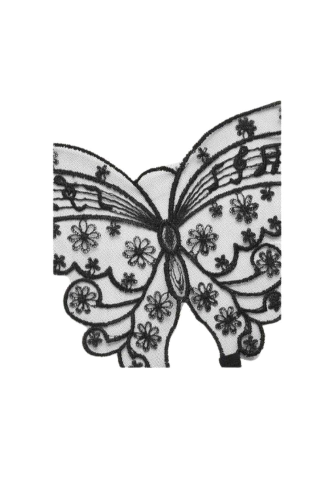 Tanga Colale Sexy Entrepierna Bordado Mariposa Lazo Encaje-4