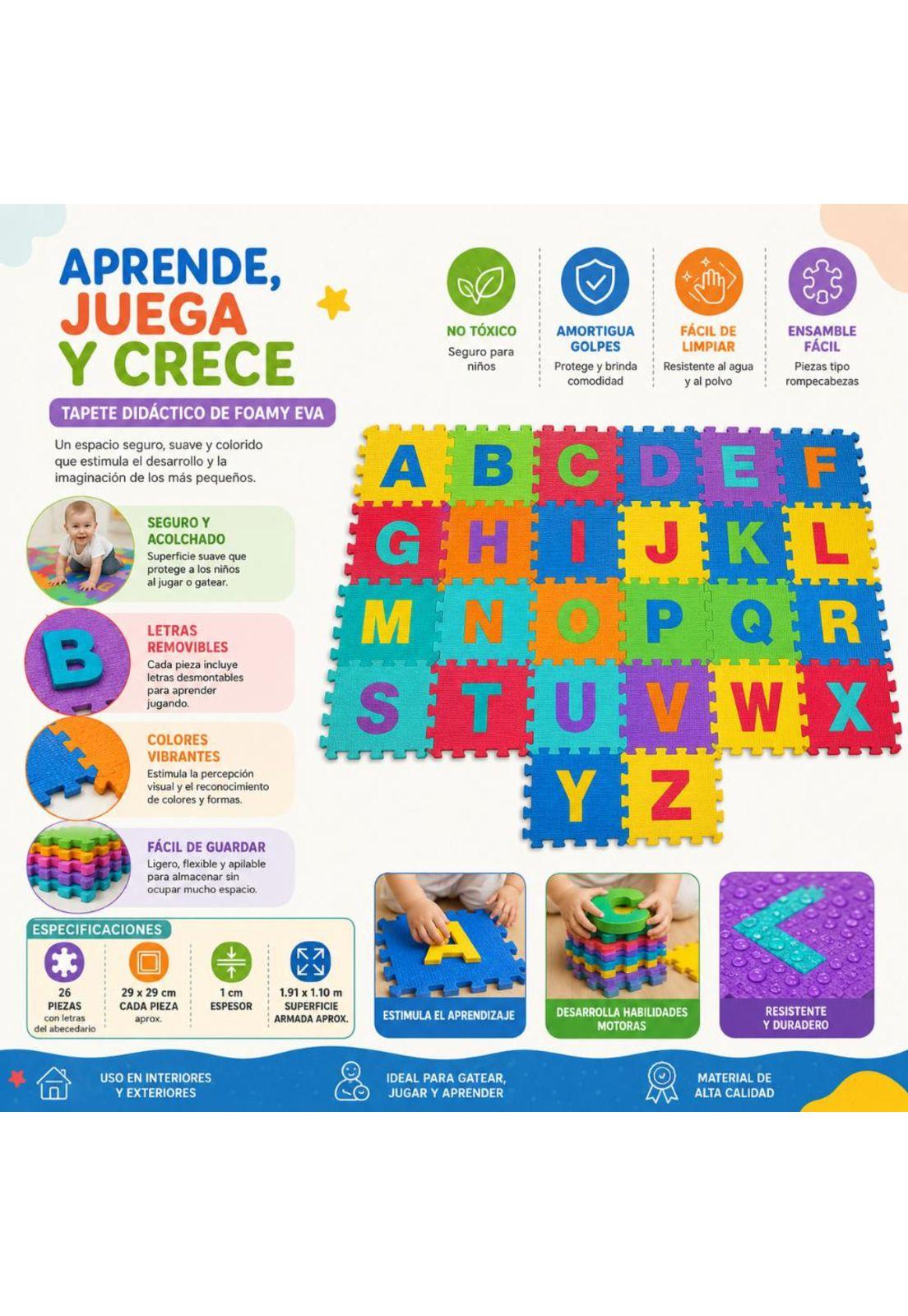 ALFOMBRA ANTIGOLPES EVA GOMA ABECEDARIO 26PZS INFANTIL-8