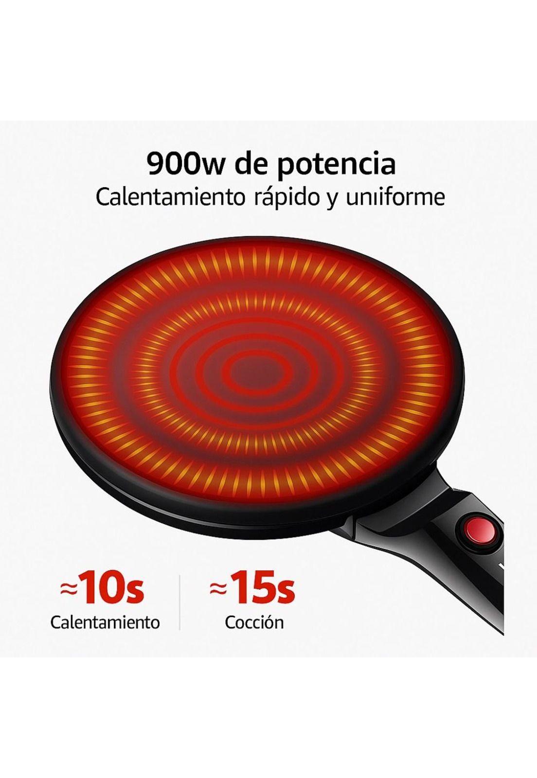 Panquequera Crepe Maquina Eléctrica+ Plato Batidor 20cm-3