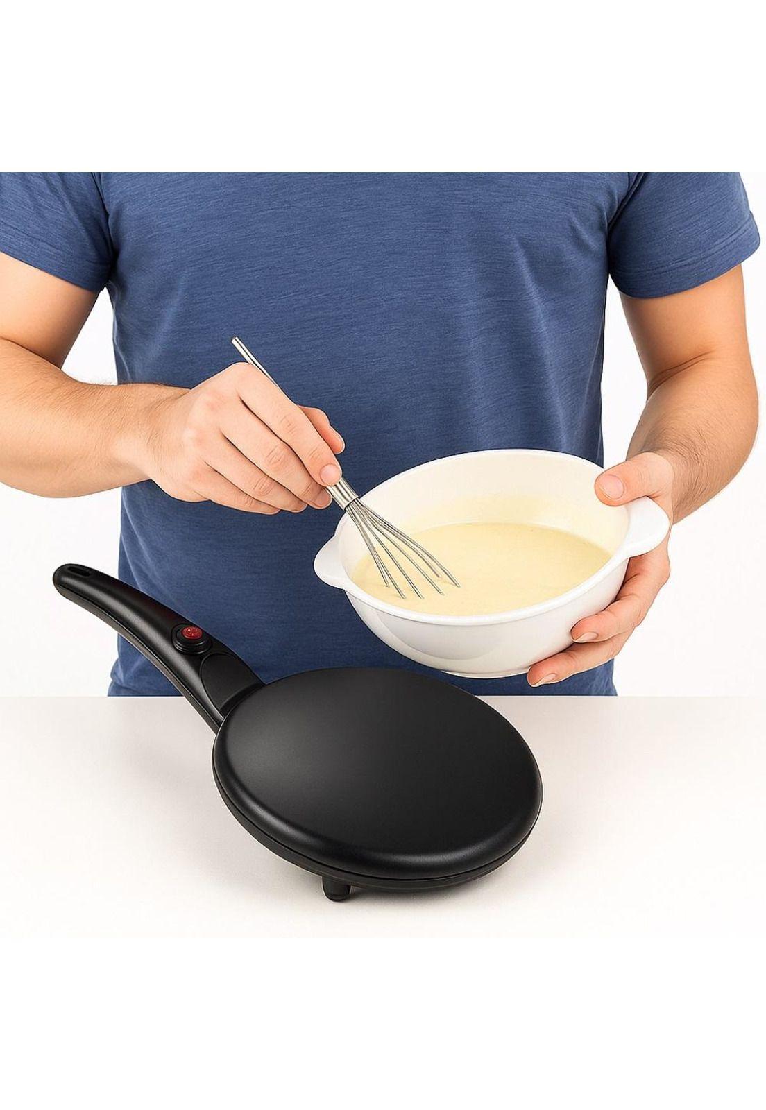 Panquequera Crepe Maquina Eléctrica+ Plato Batidor 20cm-7