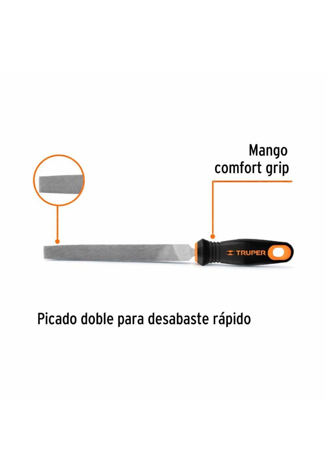 Lima Plana, Bastarda, 8 Con Mango Doble Inyección Truper-5