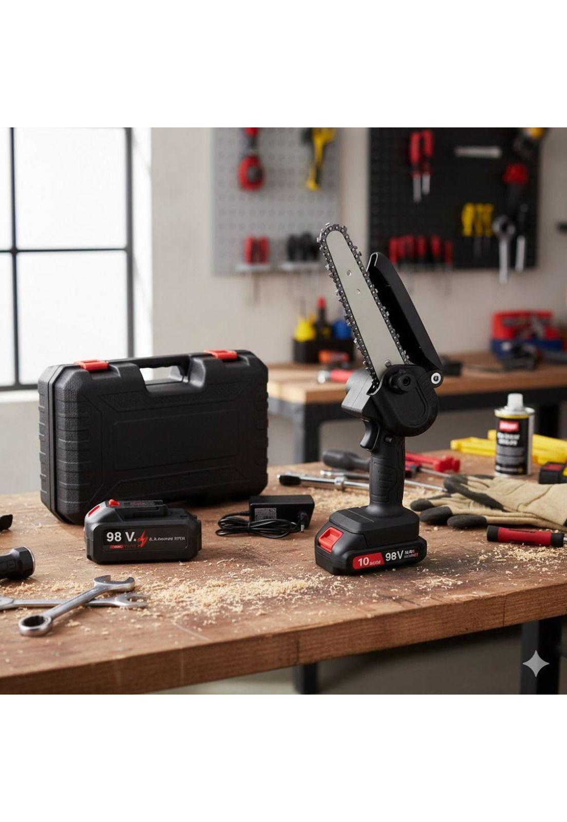 Motosierra Recargable Tasbel + 2 Baterías 98V Portátil Accesorios-6