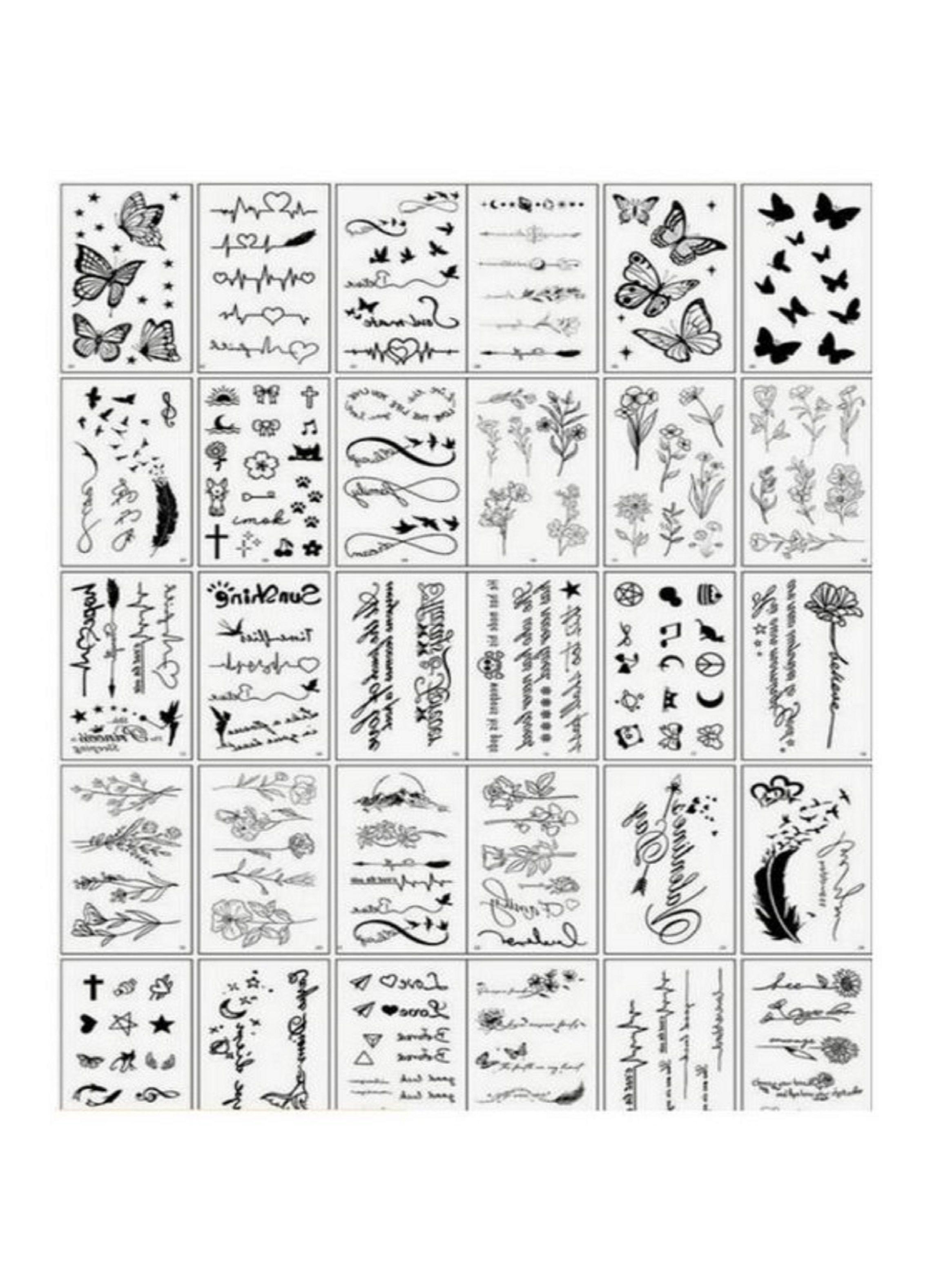 Pegatinas Tatuajes Temporales Impermeables Diseños Top  2024 (MODELO1:Diseño2)-3