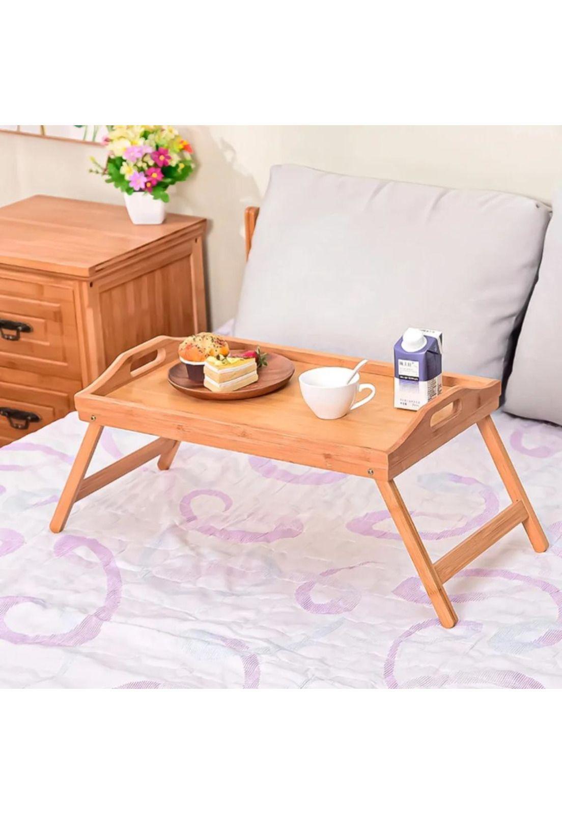 Bandeja Desayuno Cama Plegable Madera Natural Multifuncional-8