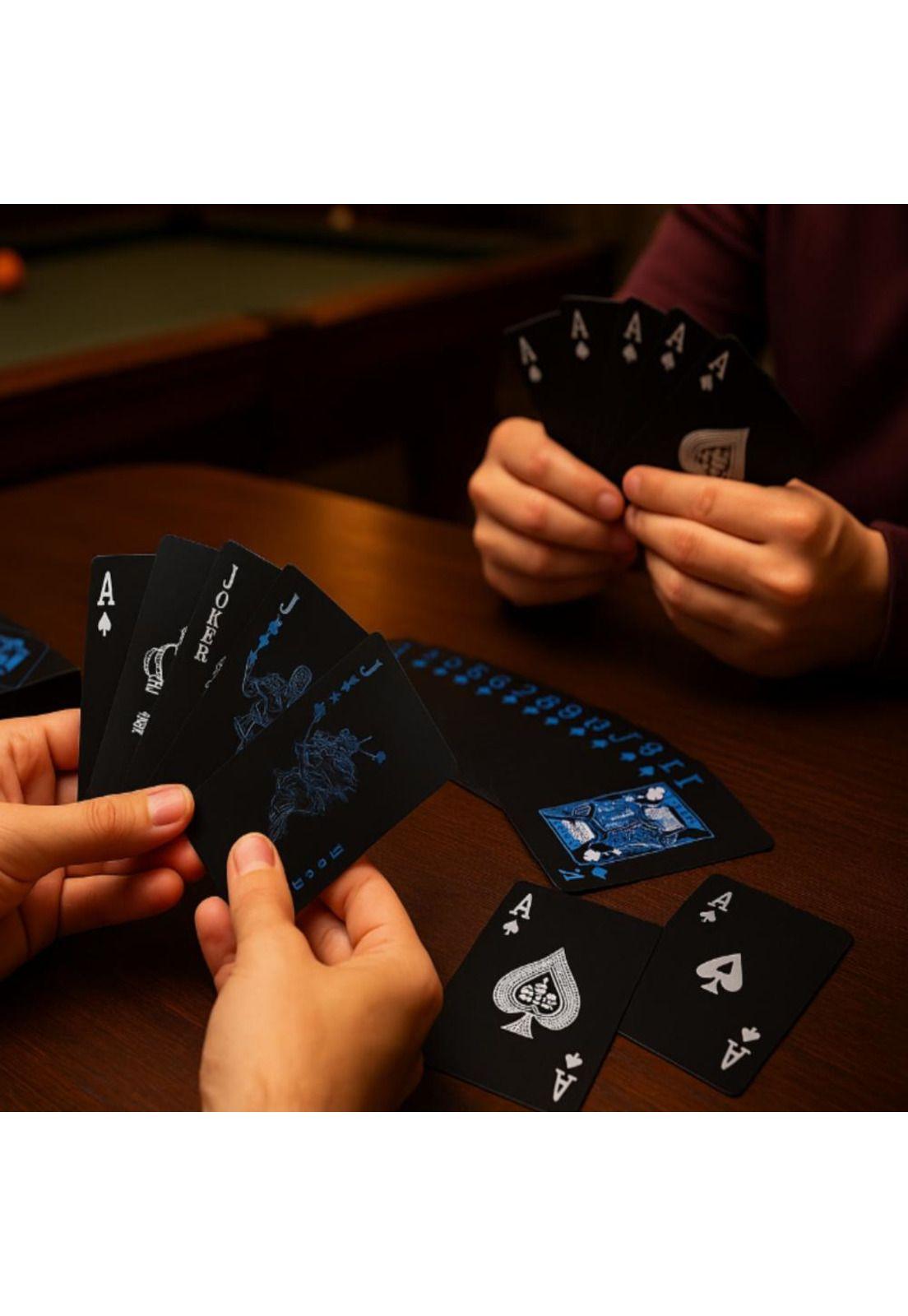 Baraja de Naipes Poker Magia Plástica Negra Premium-3