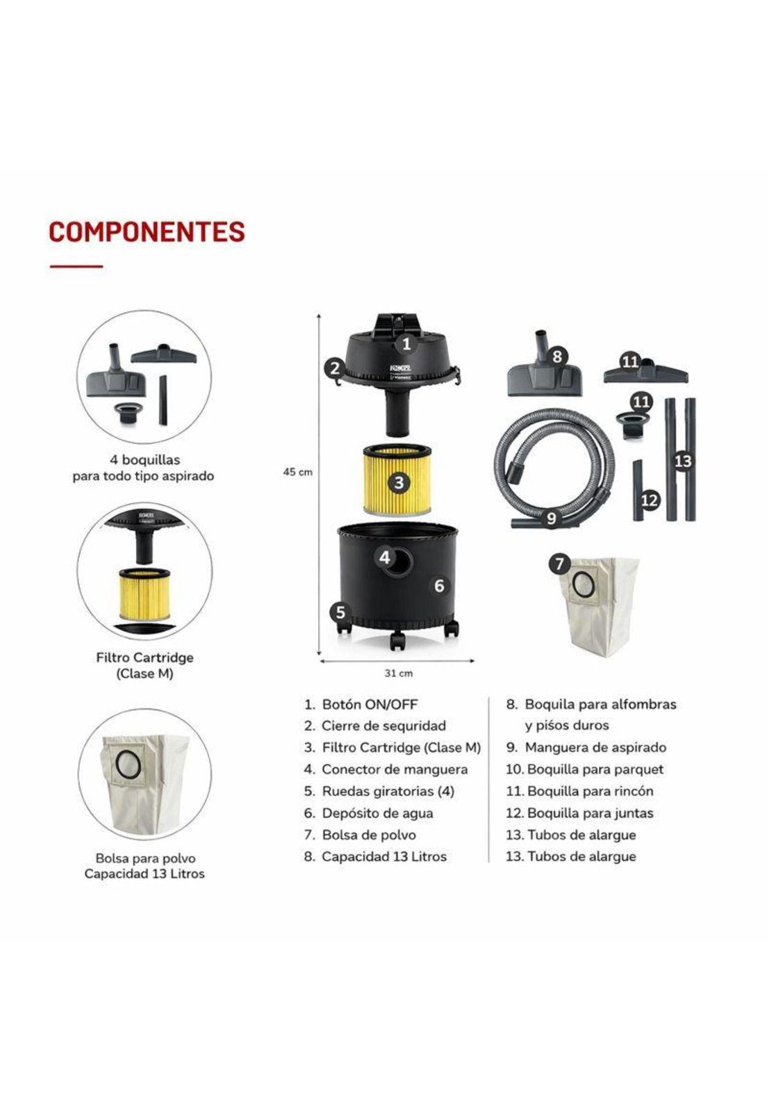 Aspiradora Junior 1516 Compacta Potente Uso Hogar-5