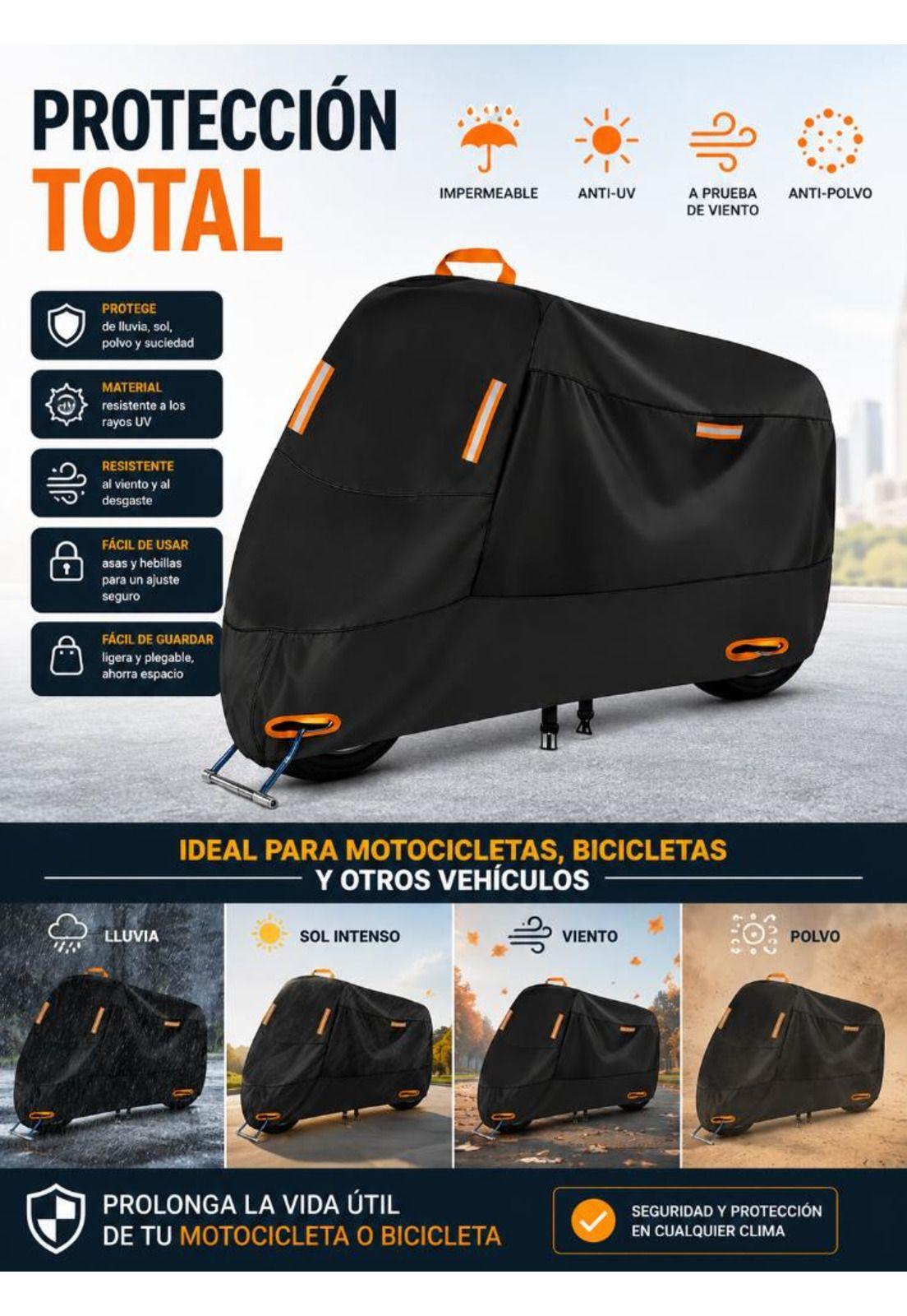 Funda Impermeable 100% Protector Cubre Motos Bicicletas Xxl-6