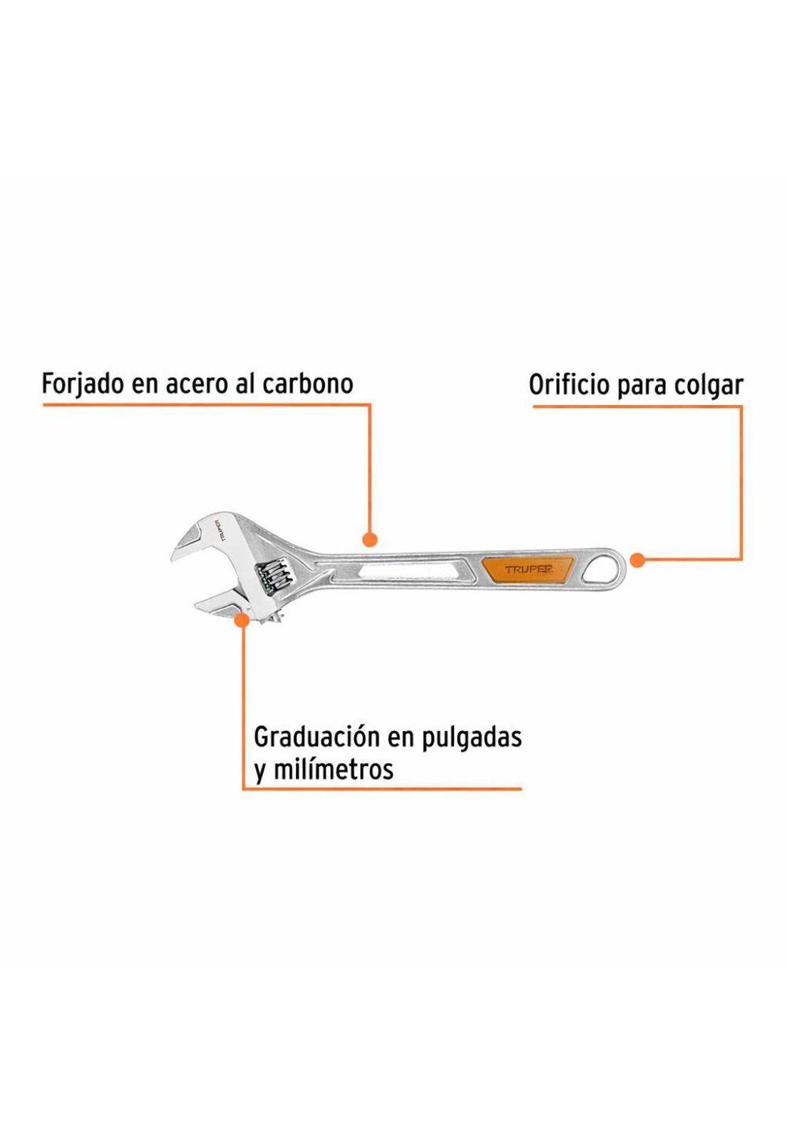 Llave Francesa Regulable C/mango Vinilo 12 Truper Pet-12x-2