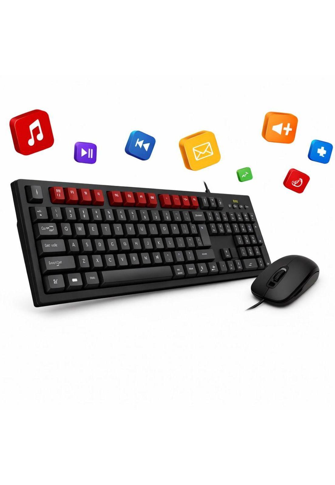 Set Teclado y Mouse Genius Alámbrico PC y Laptop Usb-1