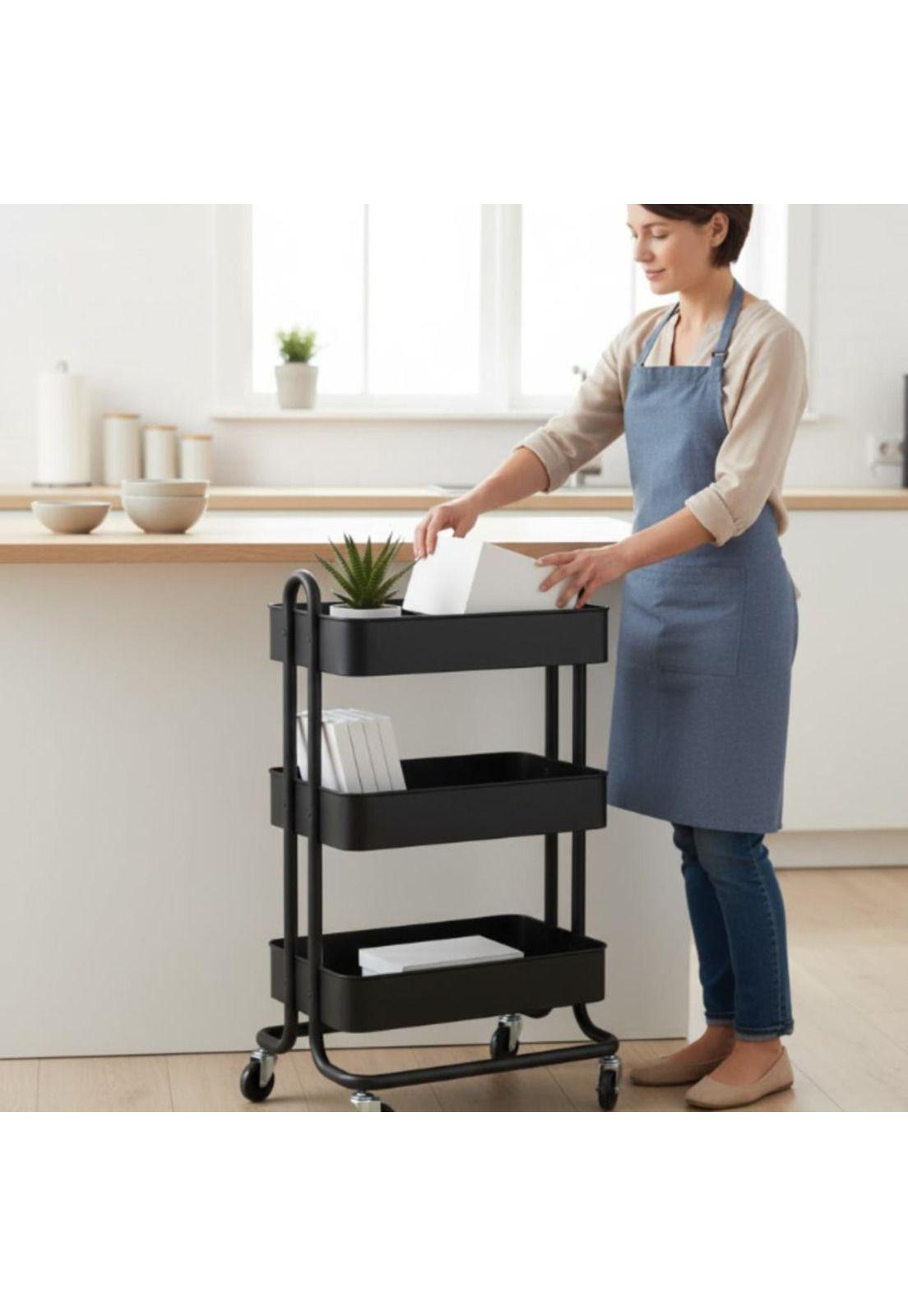 Carrito Carro Organizador Multiuso Con Ruedas Acero Multiuso-4