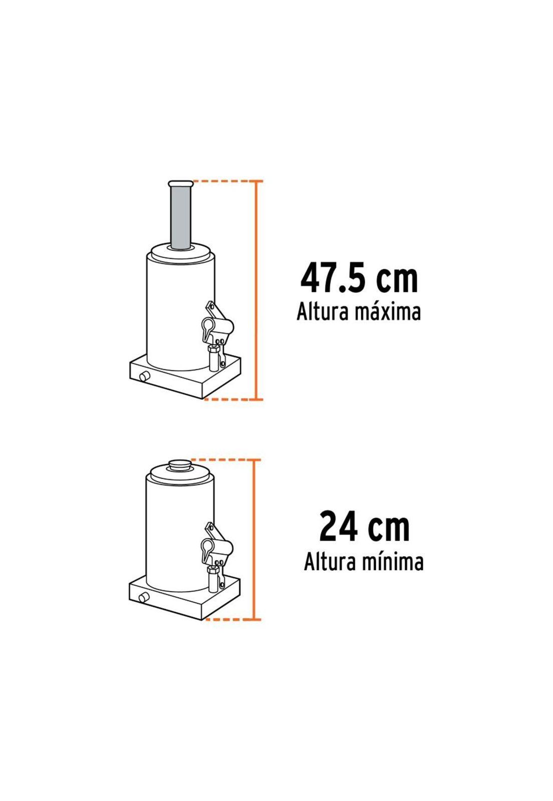 Gata Hidraulica 21 Tn Tipo Botella Truper Gat-21-2