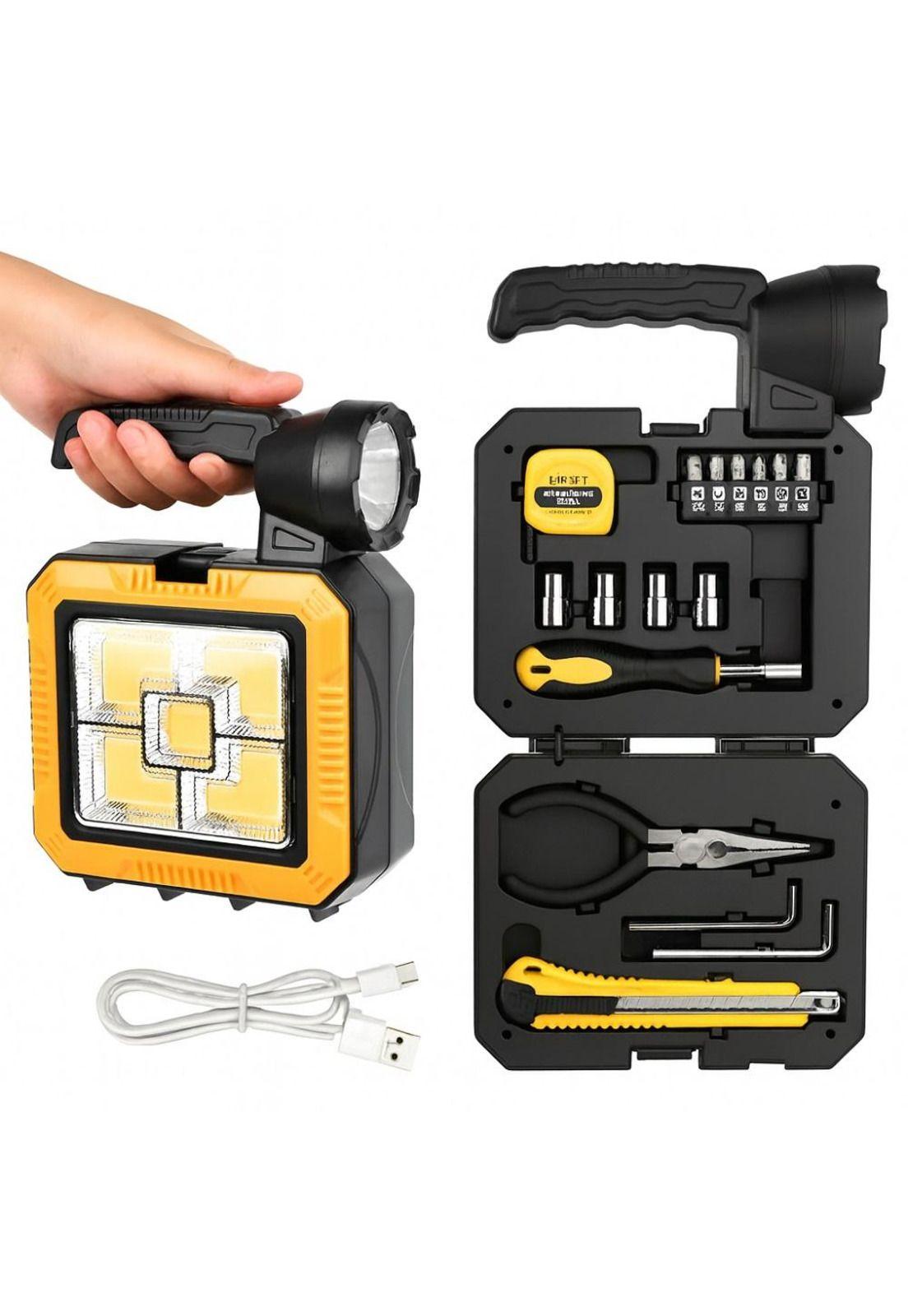 Linterna Solar LED Recargable de Camping con Herramientas-2