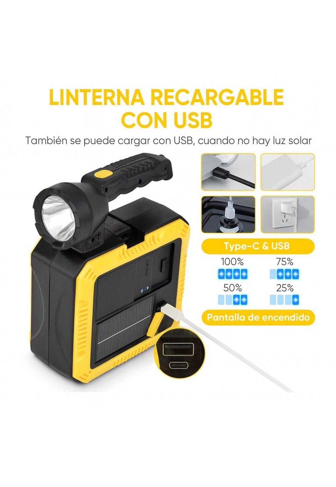 Linterna Solar LED Recargable de Camping con Herramientas-6