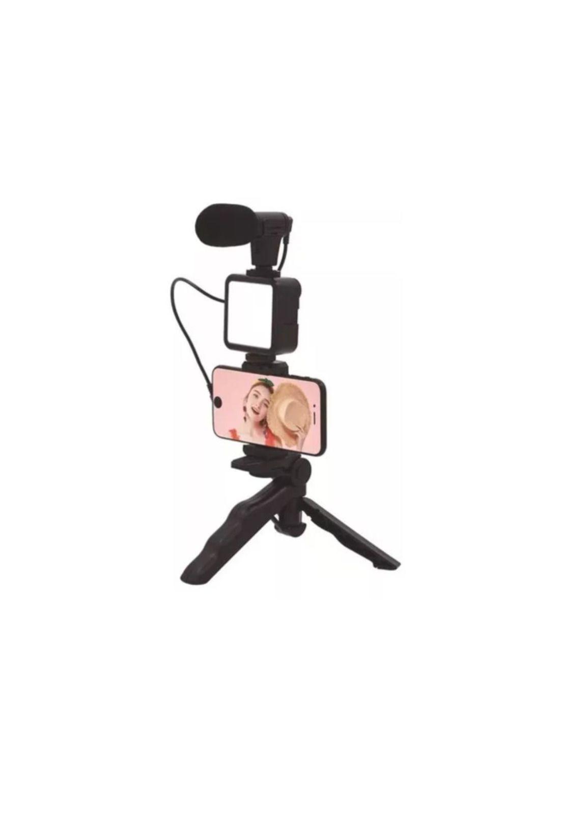 Kit De Grabación Con Micrófono Luz Led Y Soporte Trípode-3