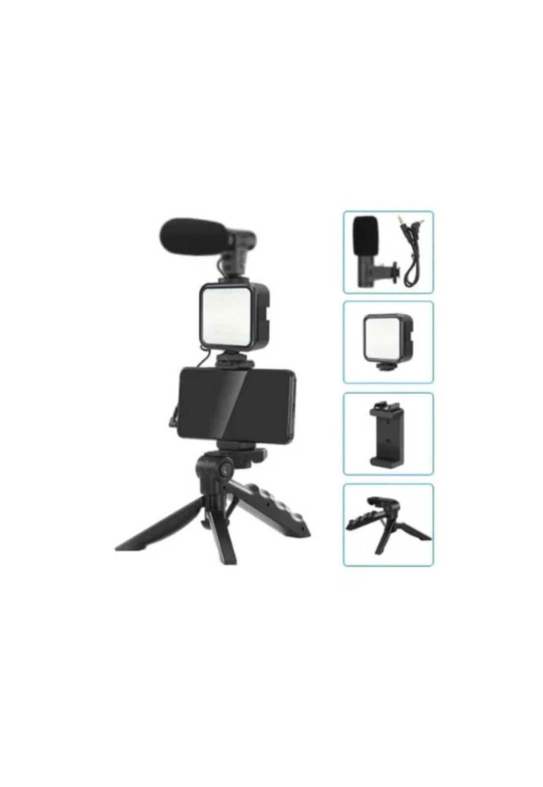 Kit De Grabación Con Micrófono Luz Led Y Soporte Trípode-5