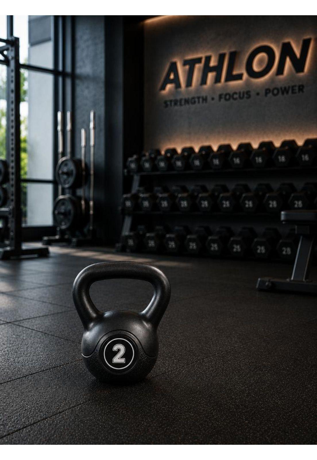 Pesa Rusa Kettlebell 2kg Entrenamiento Crossfit Fitness Color Negro-3