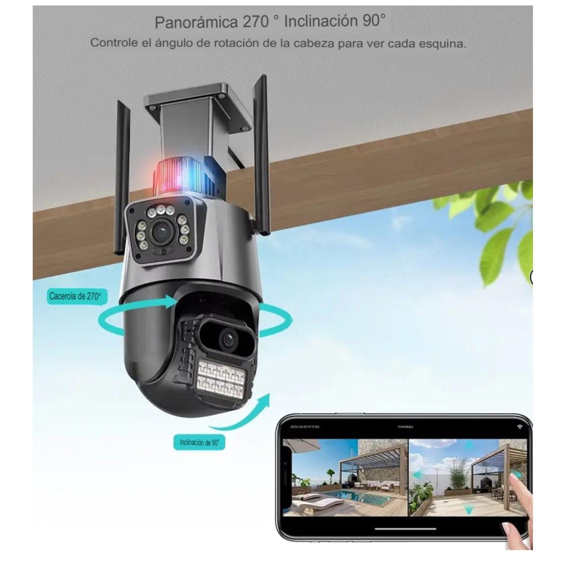 Camara De Seguridad Vigilancia Dual Visión Wifi Ip Negro-2