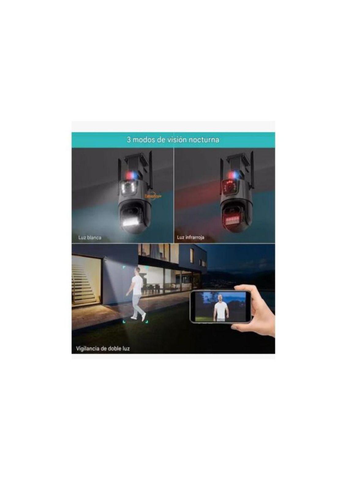 Camara De Seguridad Vigilancia Dual Visión Wifi Ip Negro-3