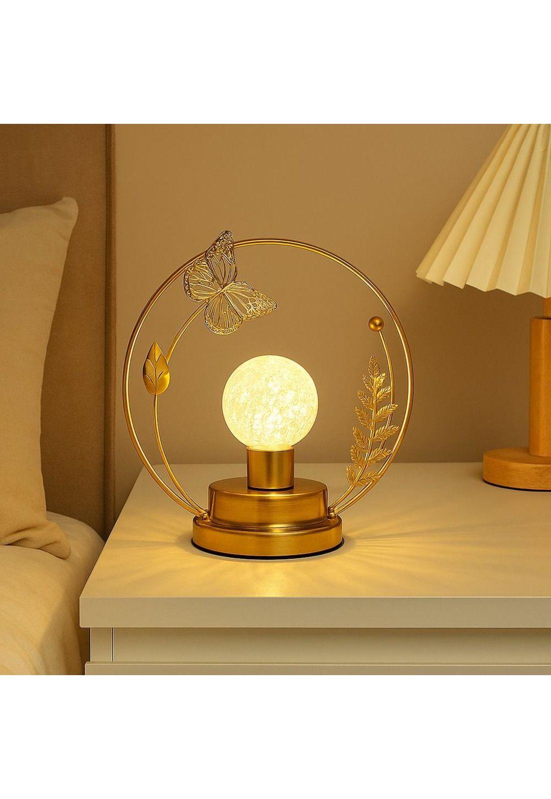 Lámpara Decorativa Mariposa LED Dorada Recargable-4