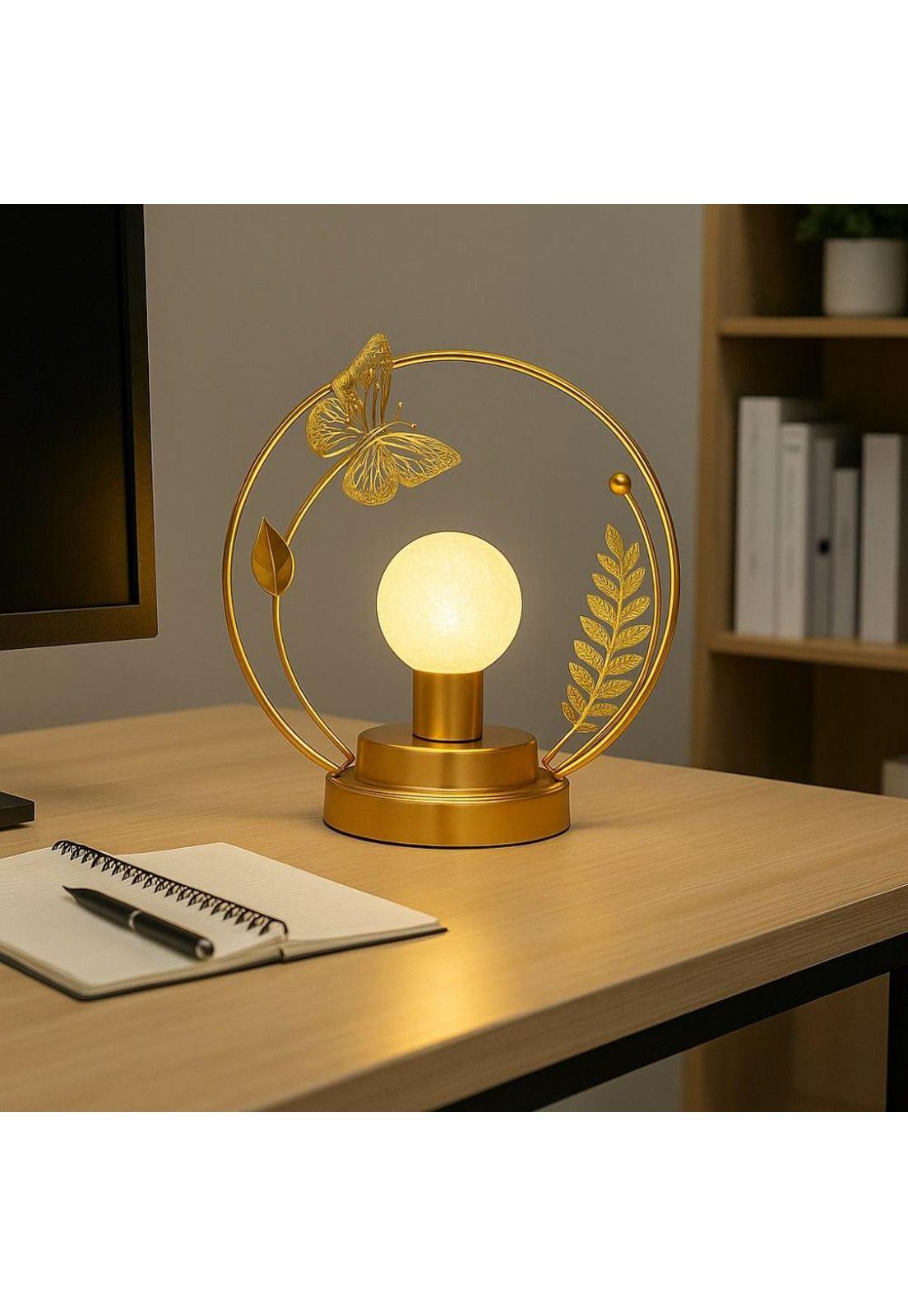 Lámpara Decorativa Mariposa LED Dorada Recargable-5