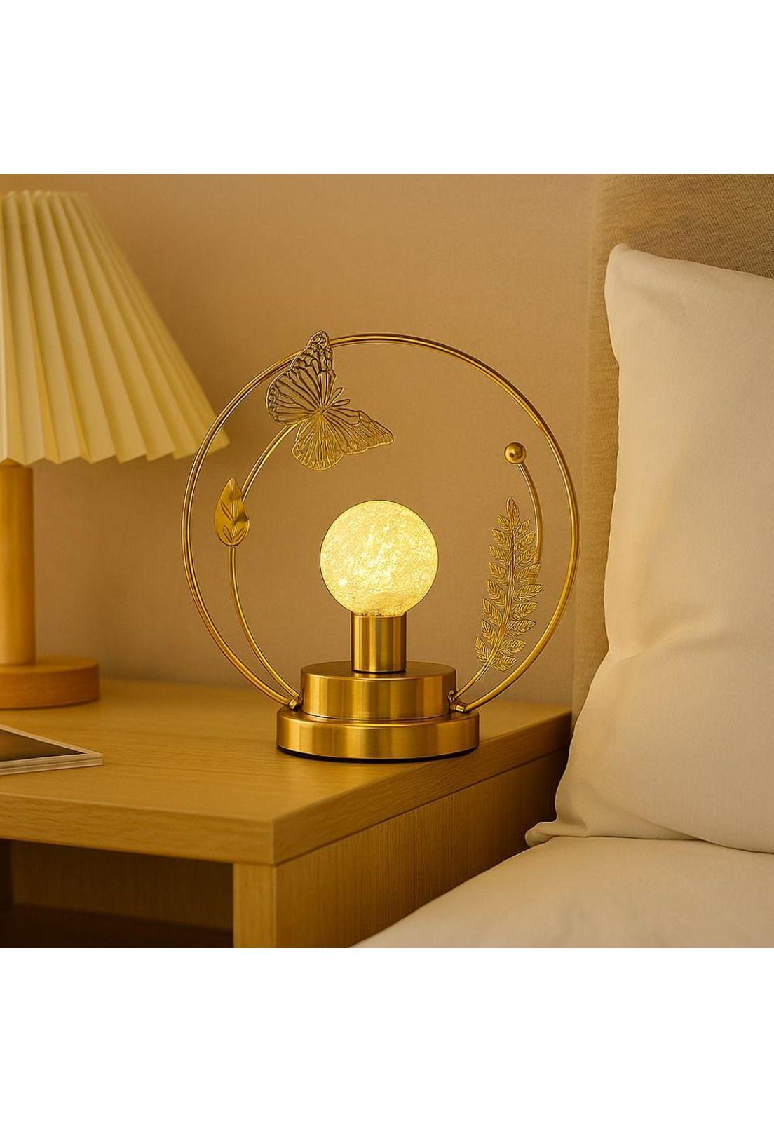 Lámpara Decorativa Mariposa LED Dorada Recargable-6