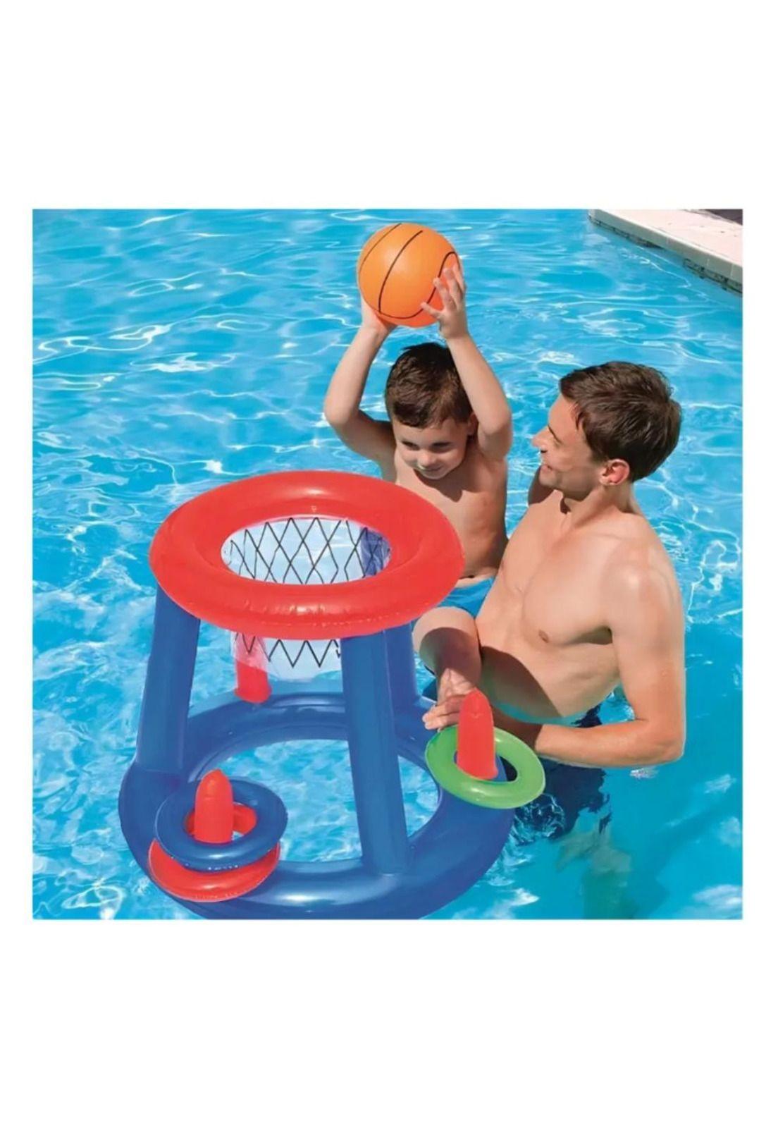 Juego Inflable Infantil  Canasta Baloncesto y Aros  Piscina-2