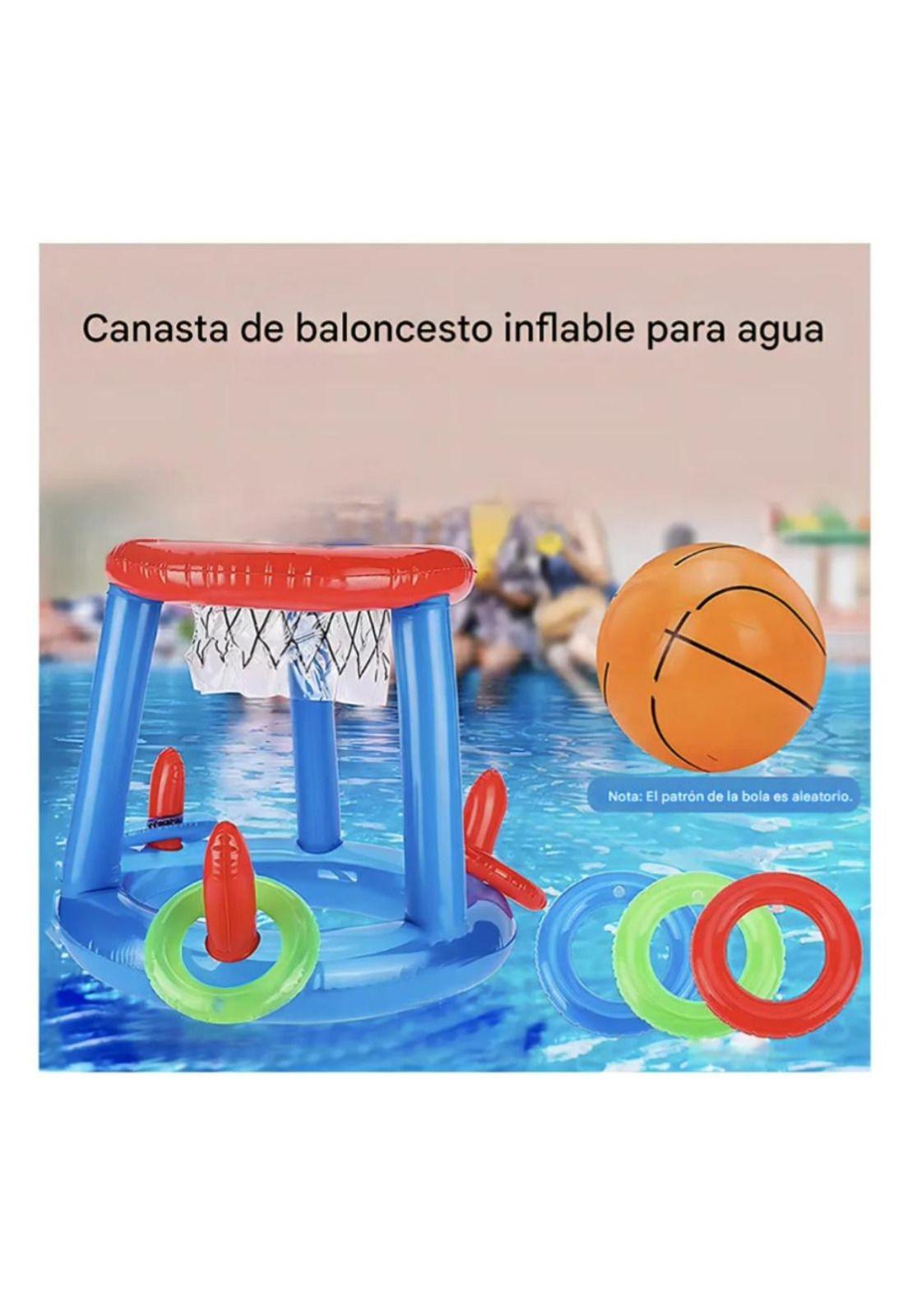Juego Inflable Infantil  Canasta Baloncesto y Aros  Piscina-3