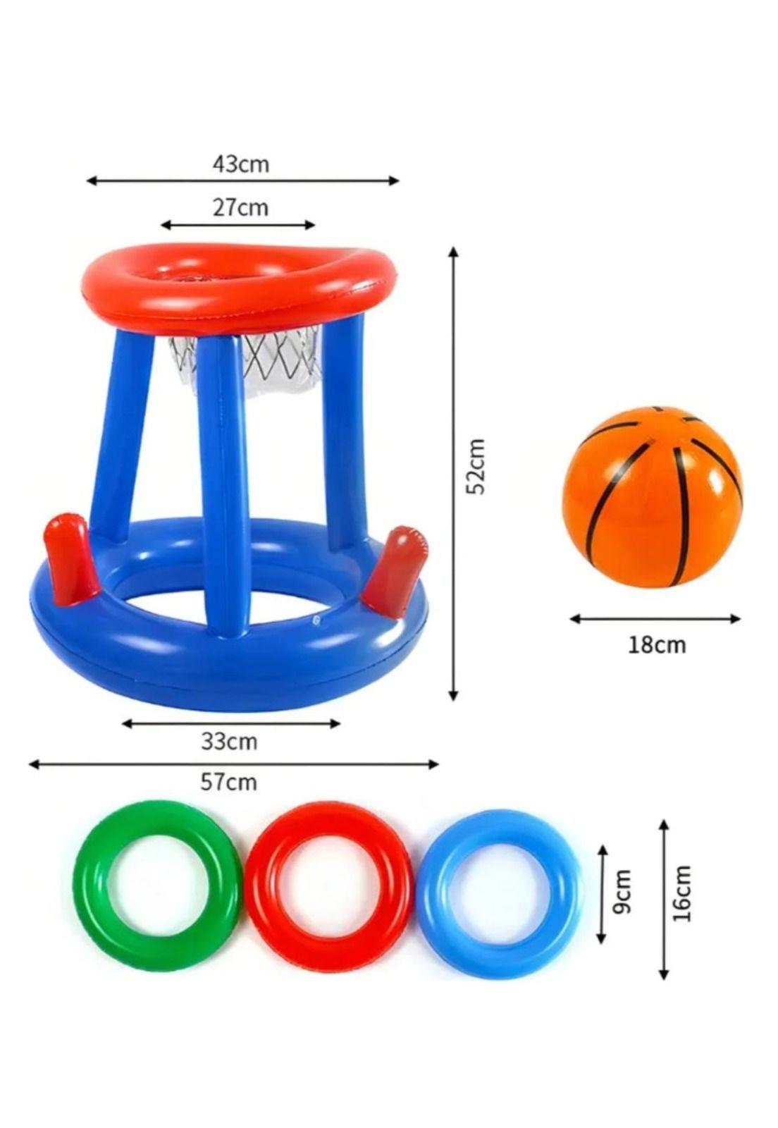 Juego Inflable Infantil  Canasta Baloncesto y Aros  Piscina-6