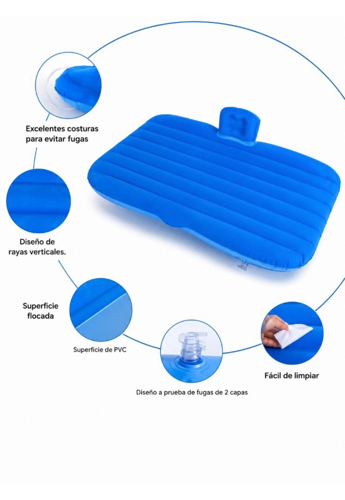 Colchón Para Auto Inflable + Compresor 12v Y 2 Almohadas-1