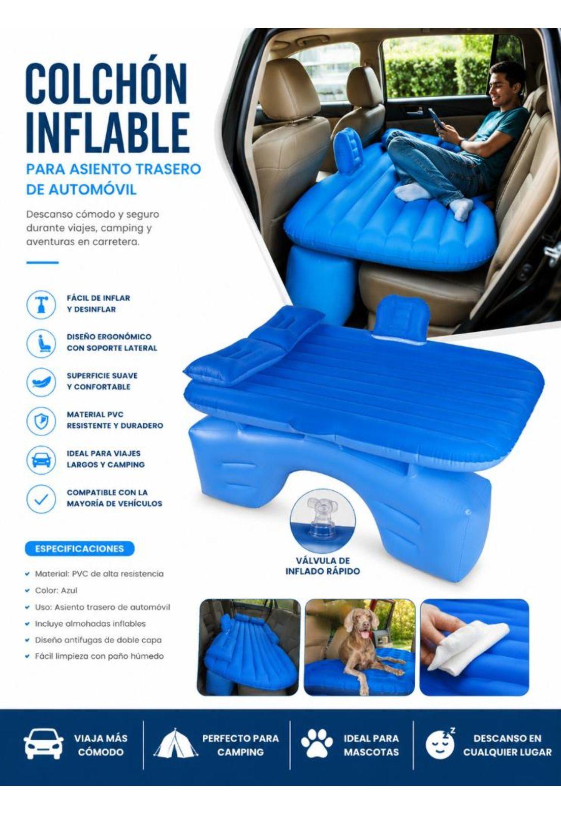 Colchón Para Auto Inflable + Compresor 12v Y 2 Almohadas-5