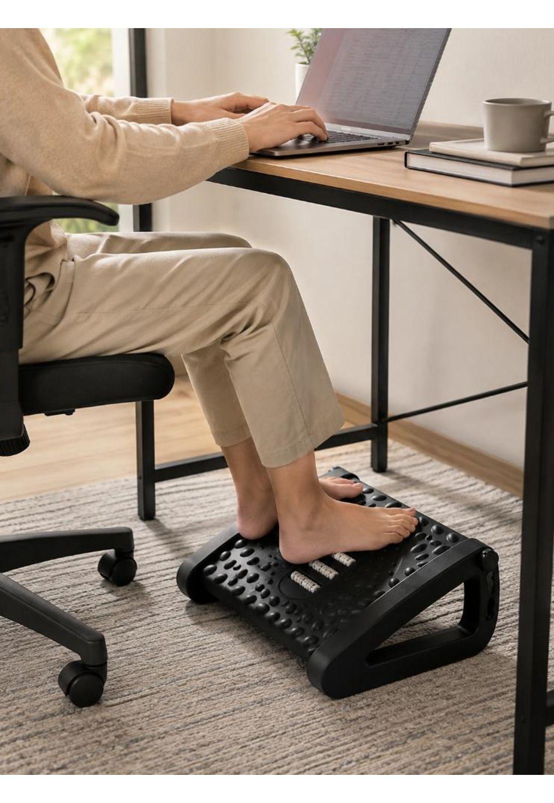 Reposapiés Ergonómico Ajustable Con Rodillos De Masaje-3