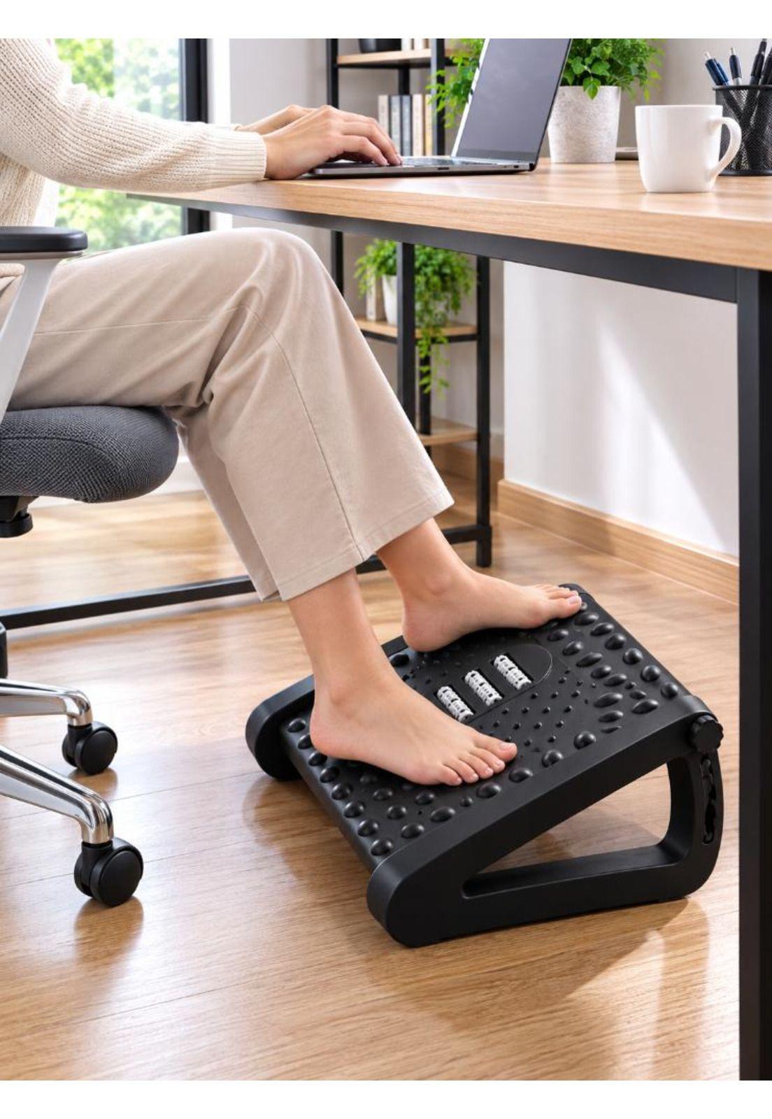 Reposapiés Ergonómico Ajustable Con Rodillos De Masaje-5