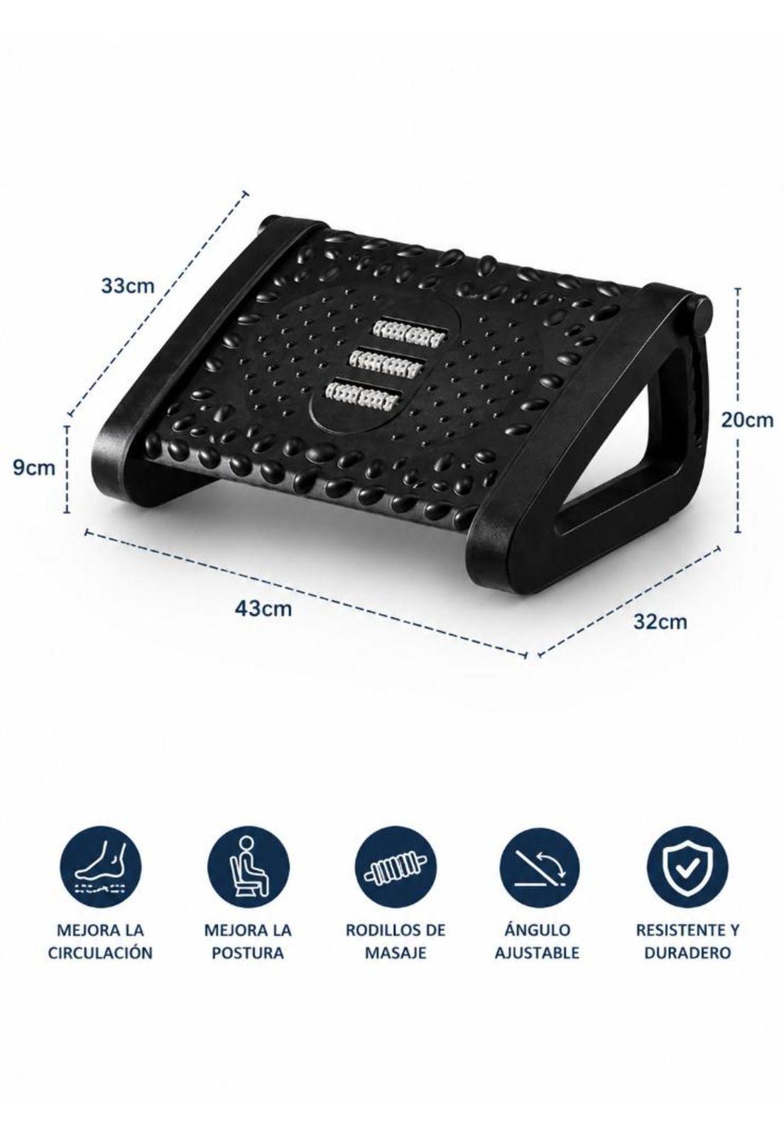 Reposapiés Ergonómico Ajustable Con Rodillos De Masaje-8