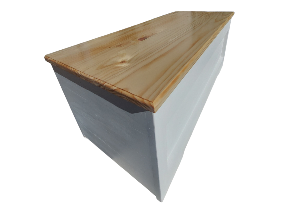 Baúl Madera Un Metro Blanco Tapa Vitrificado-3