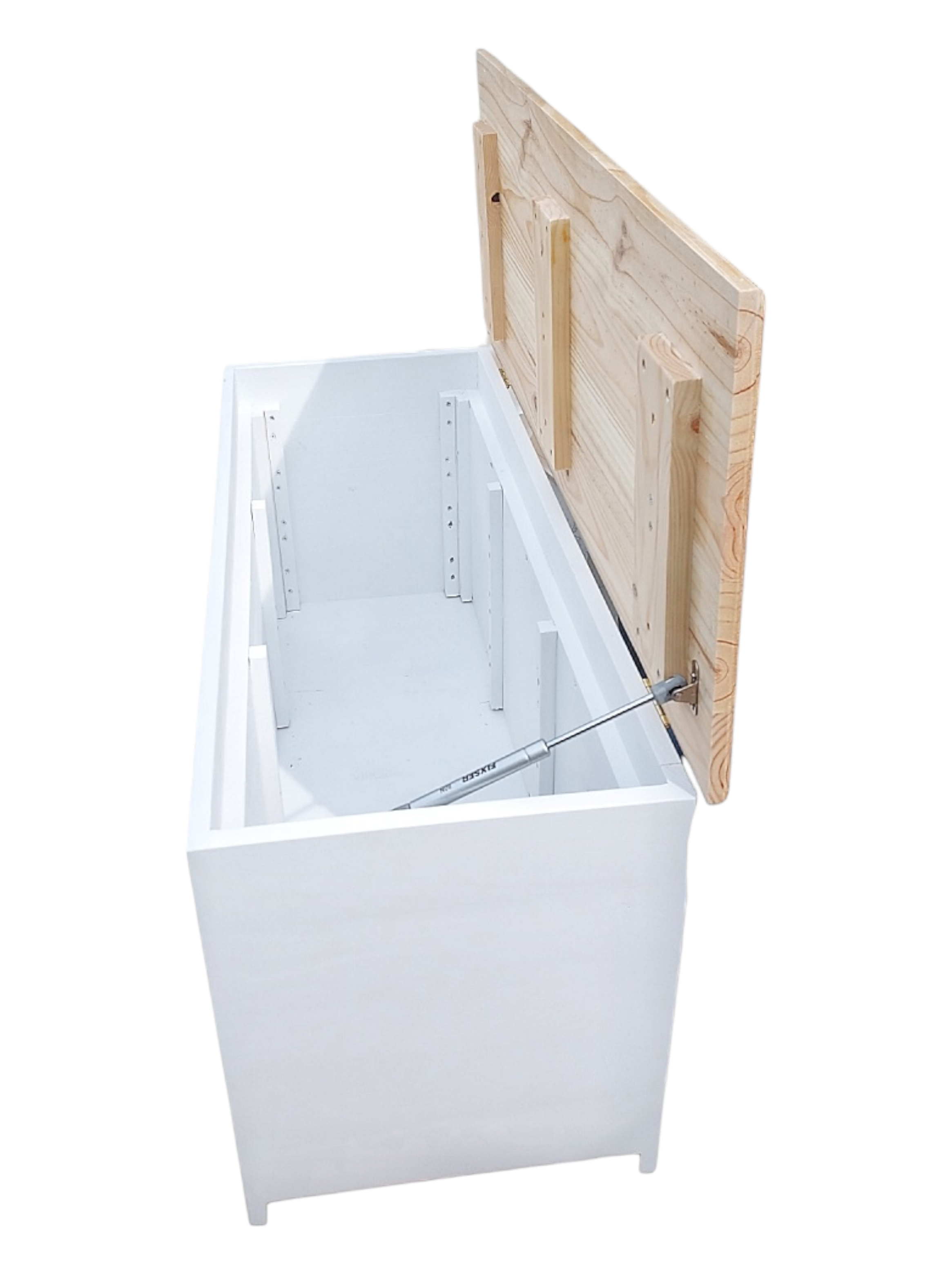 Baúl Madera Un Metro Blanco Tapa Vitrificado-2