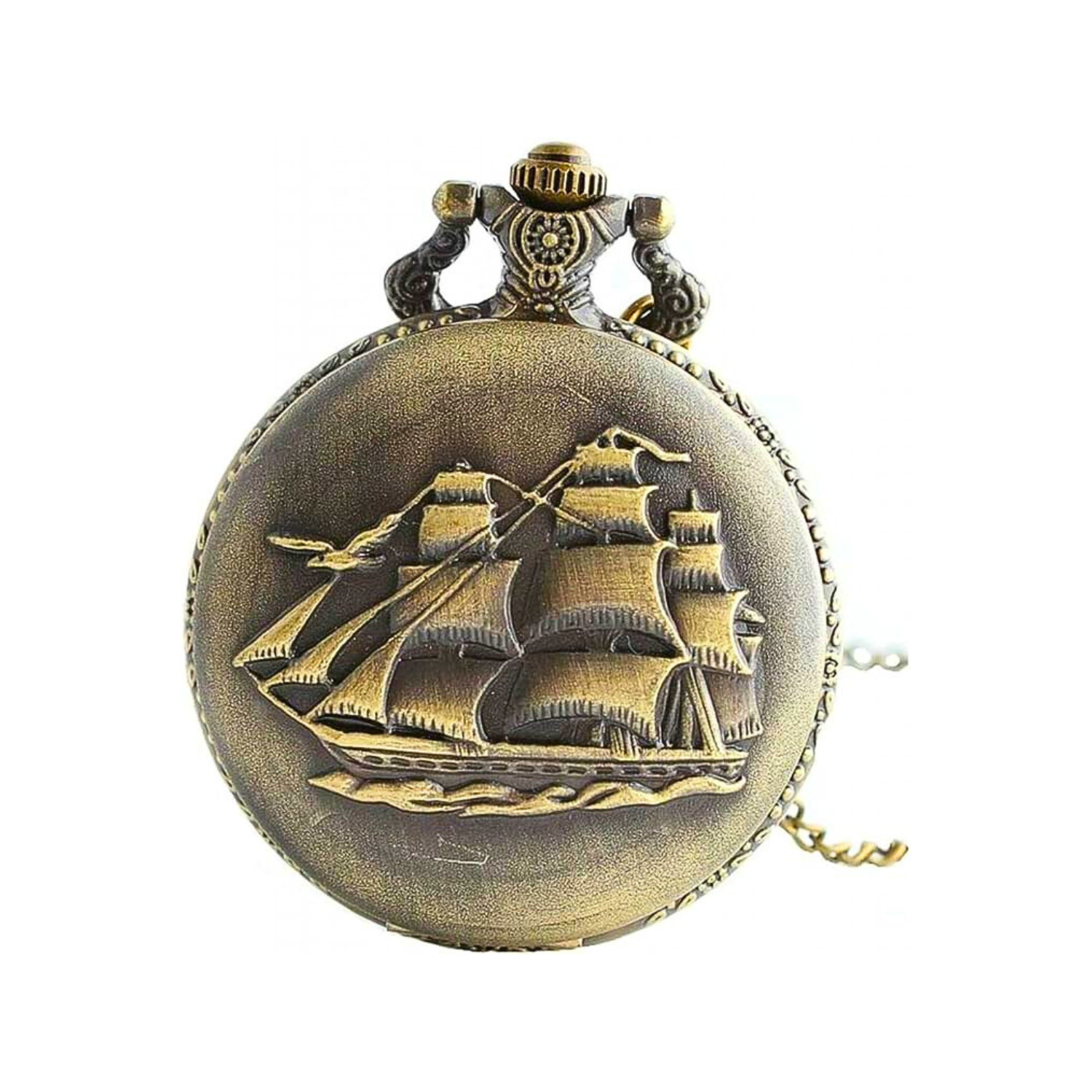 Reloj De Bolsillo Diseño De Barco Velero- Papá Esposo Regalo-4