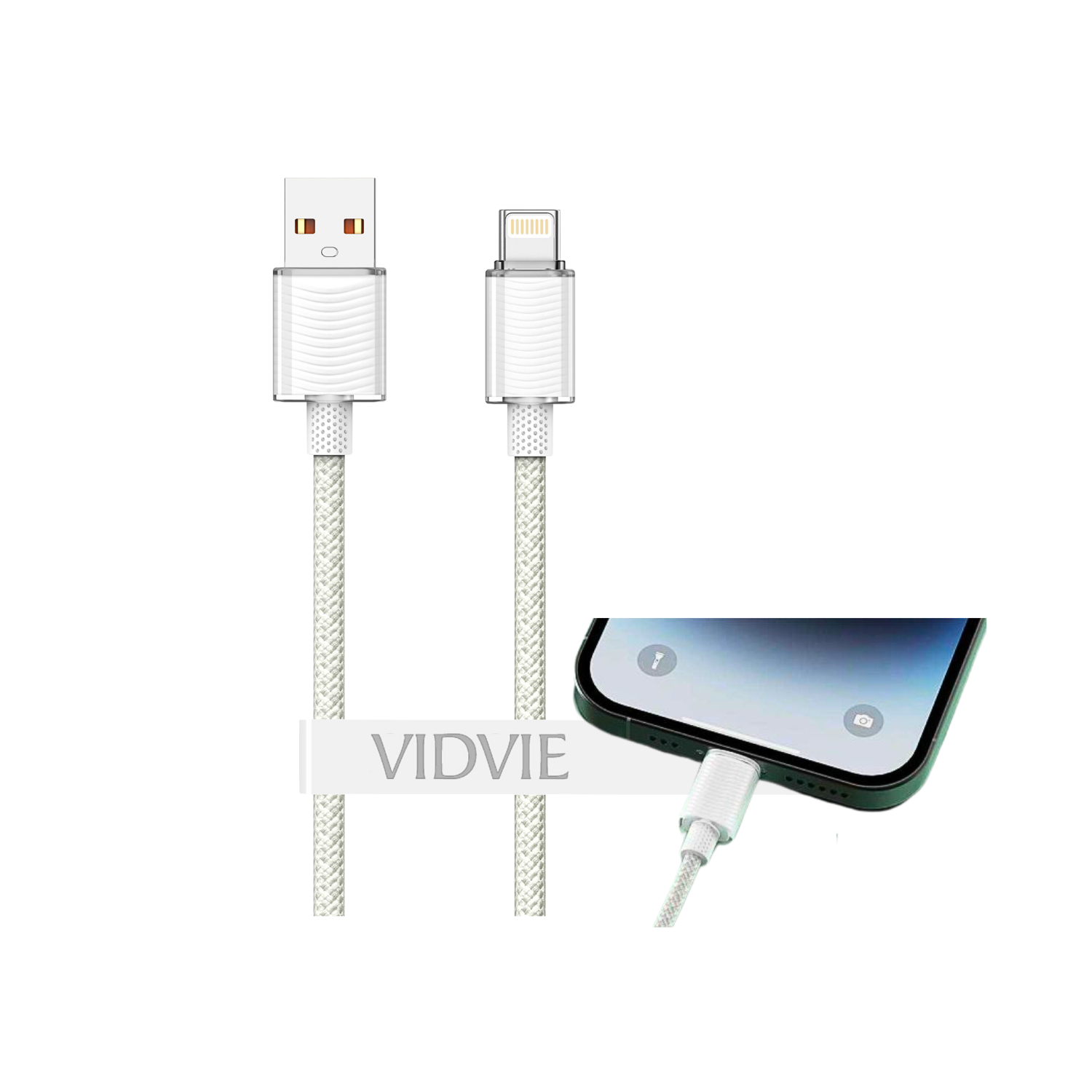 Cable De Datos Para iPhone Trenzado 3A - Vidvie Cb4024 Usb-5