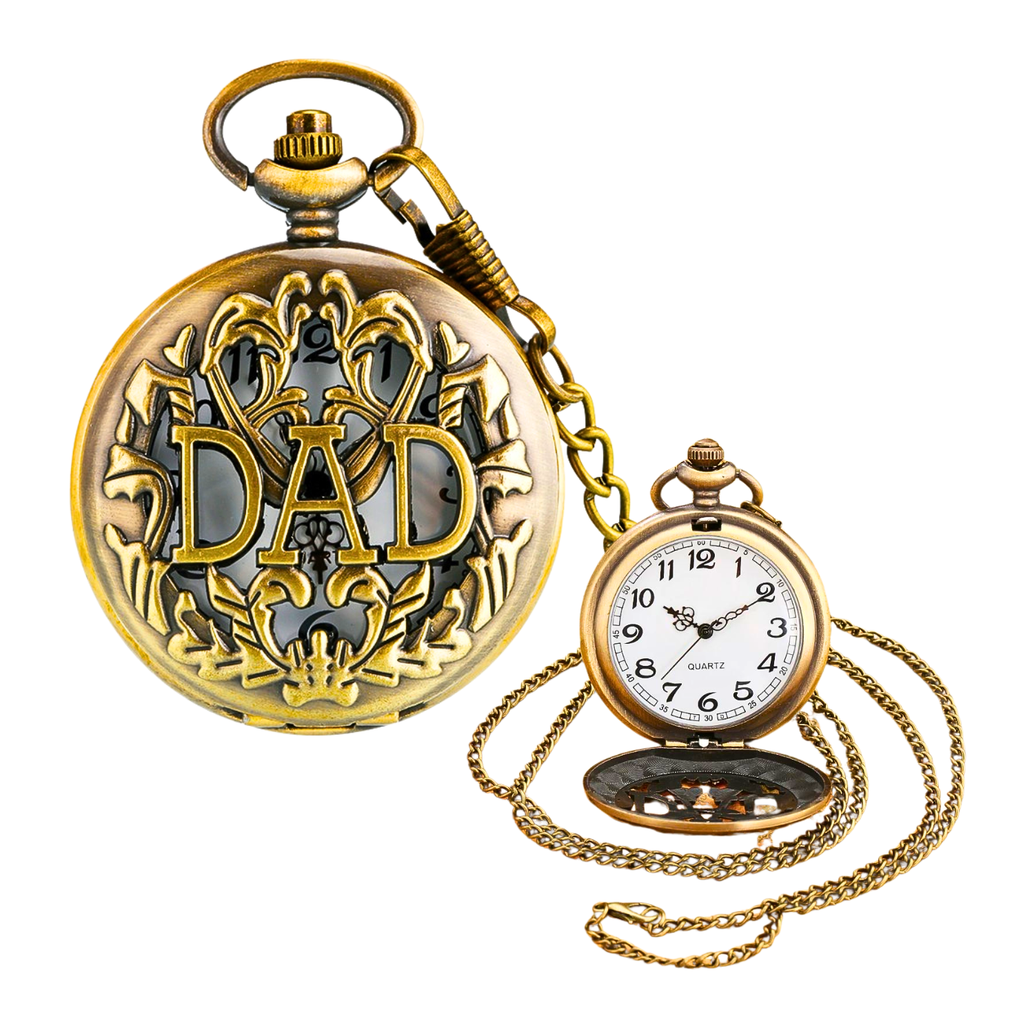 Kit Día Del Padre Taza + Reloj Bolsillo + Petaca Regalo-2