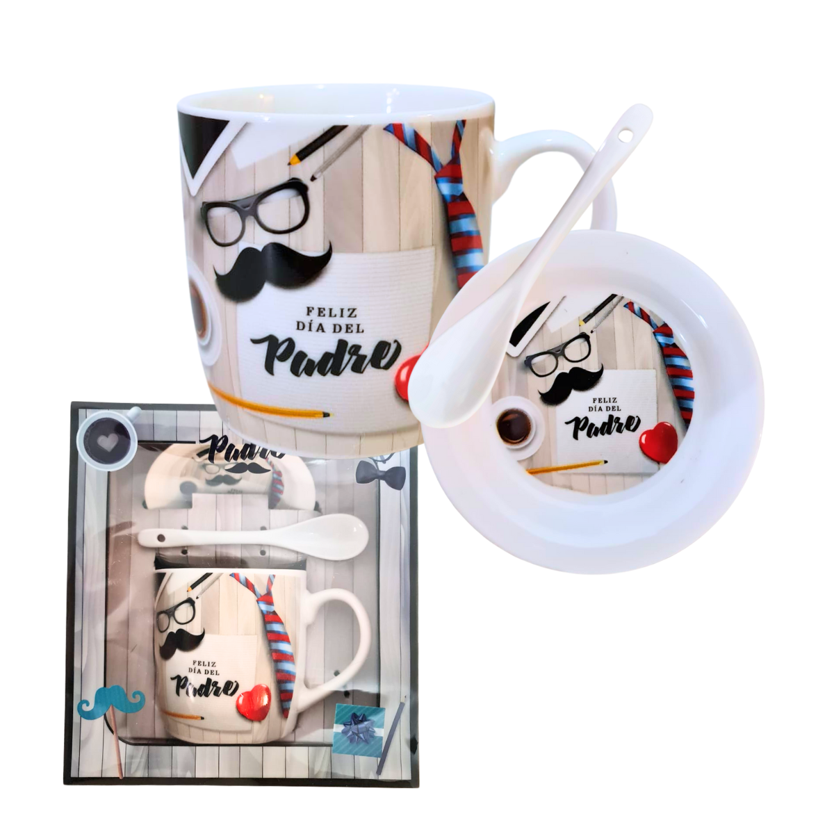 Kit Tablero Ajedrez Taza Reloj Bolsillo Set Barba - Día Papá-3