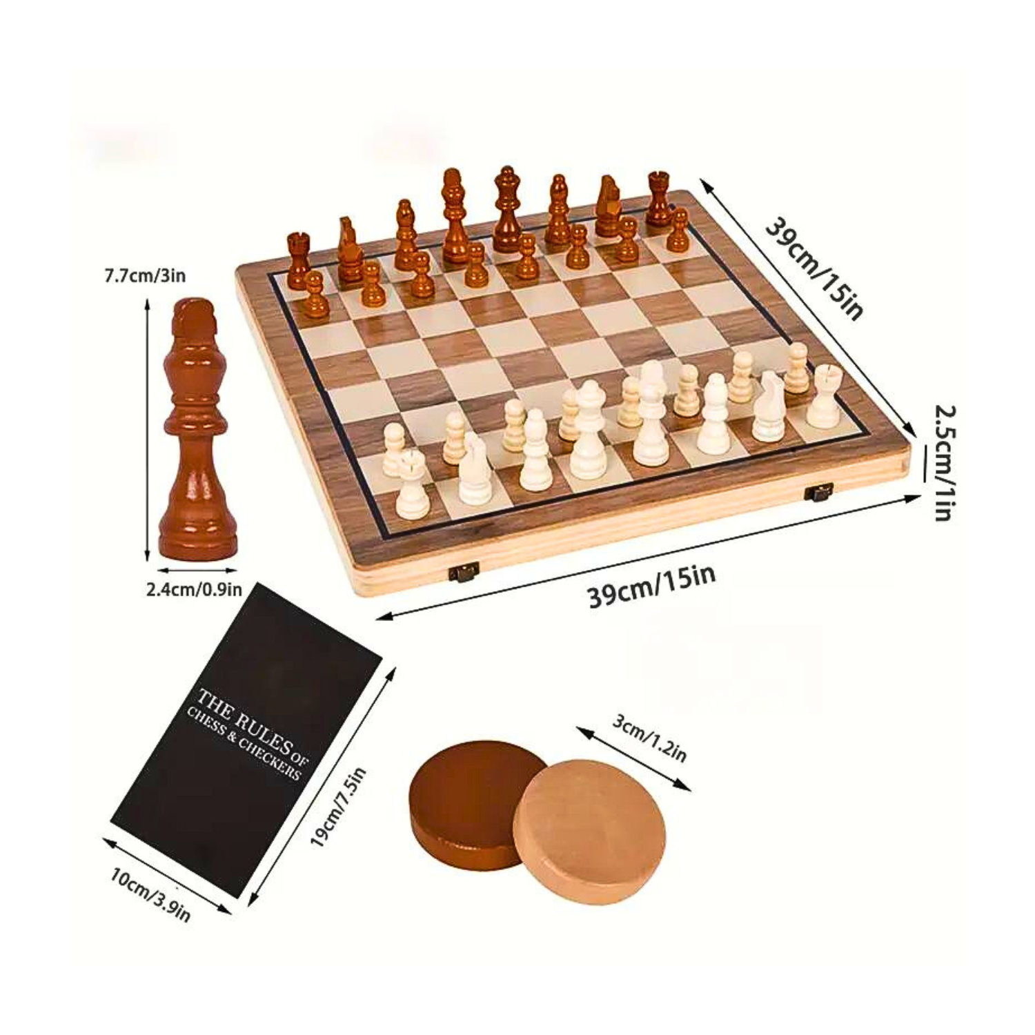 Kit Tablero Ajedrez Taza Reloj Bolsillo Set Barba - Día Papá-7