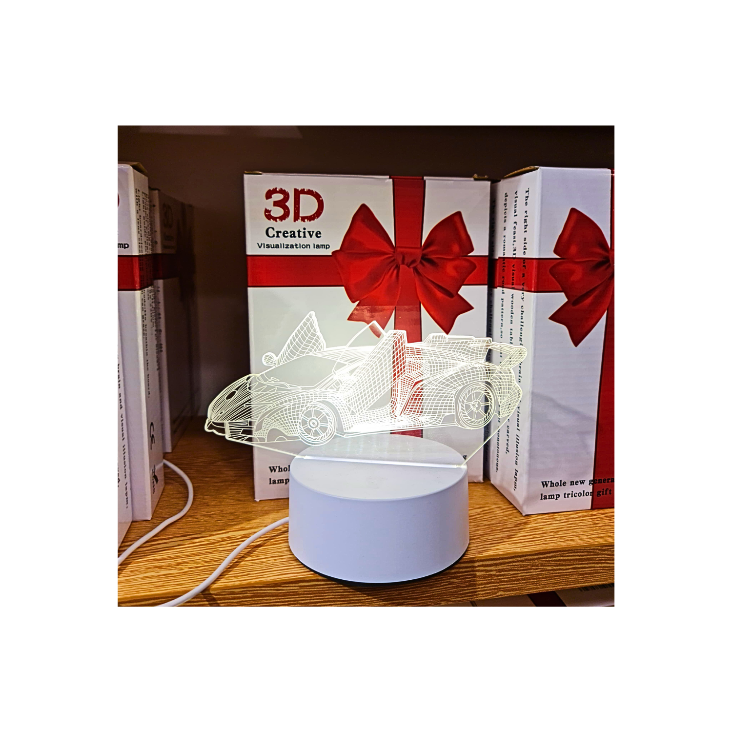 Lámpara 3D Diseño Creativo Auto De Carrera Decoración-2