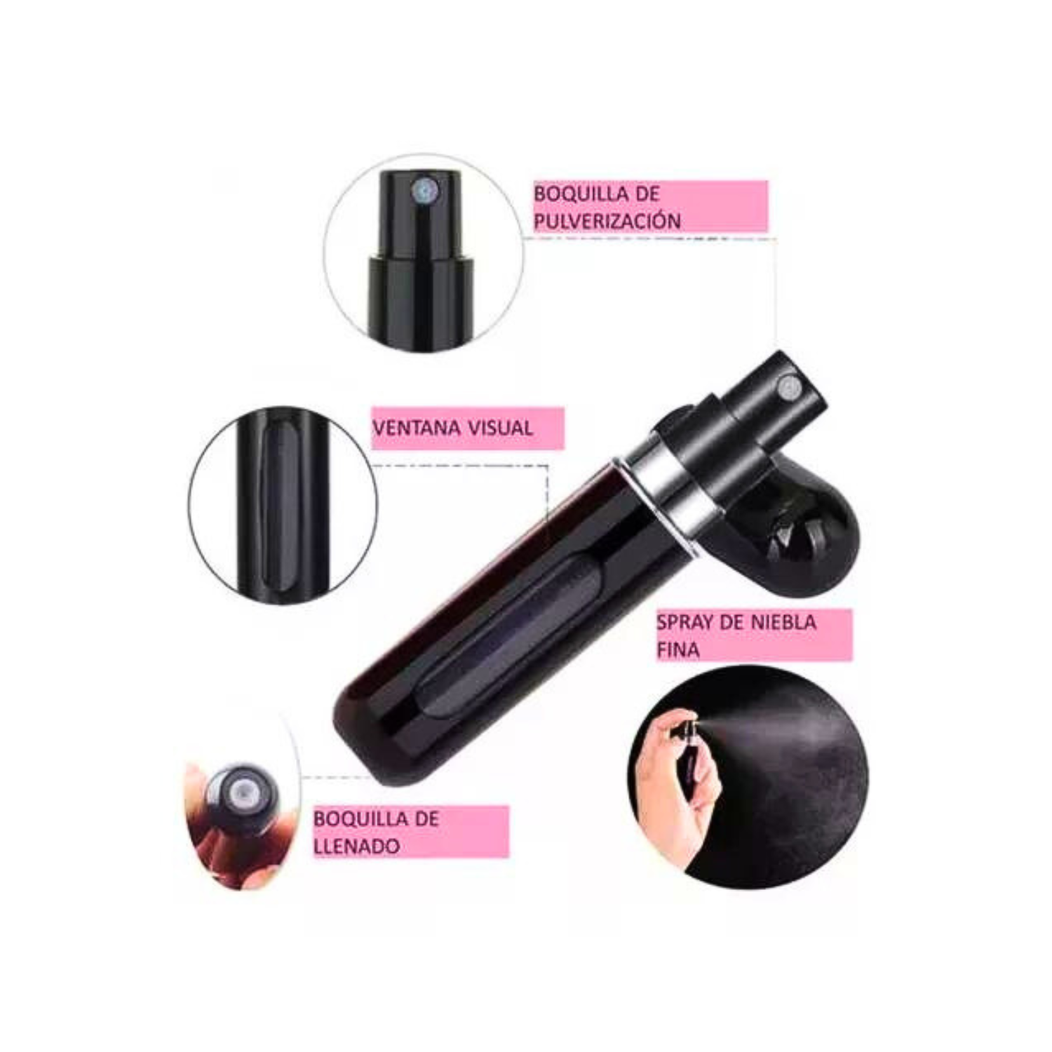 Atomizador Portátil De Perfume 5ml Recargable-3