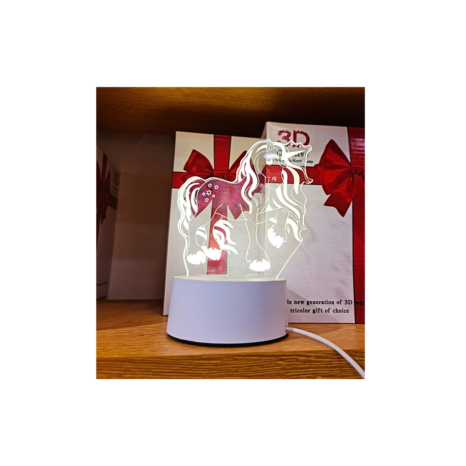 Lámpara 3D Diseño Decoración De Unicornio Creativa Atractiva-2