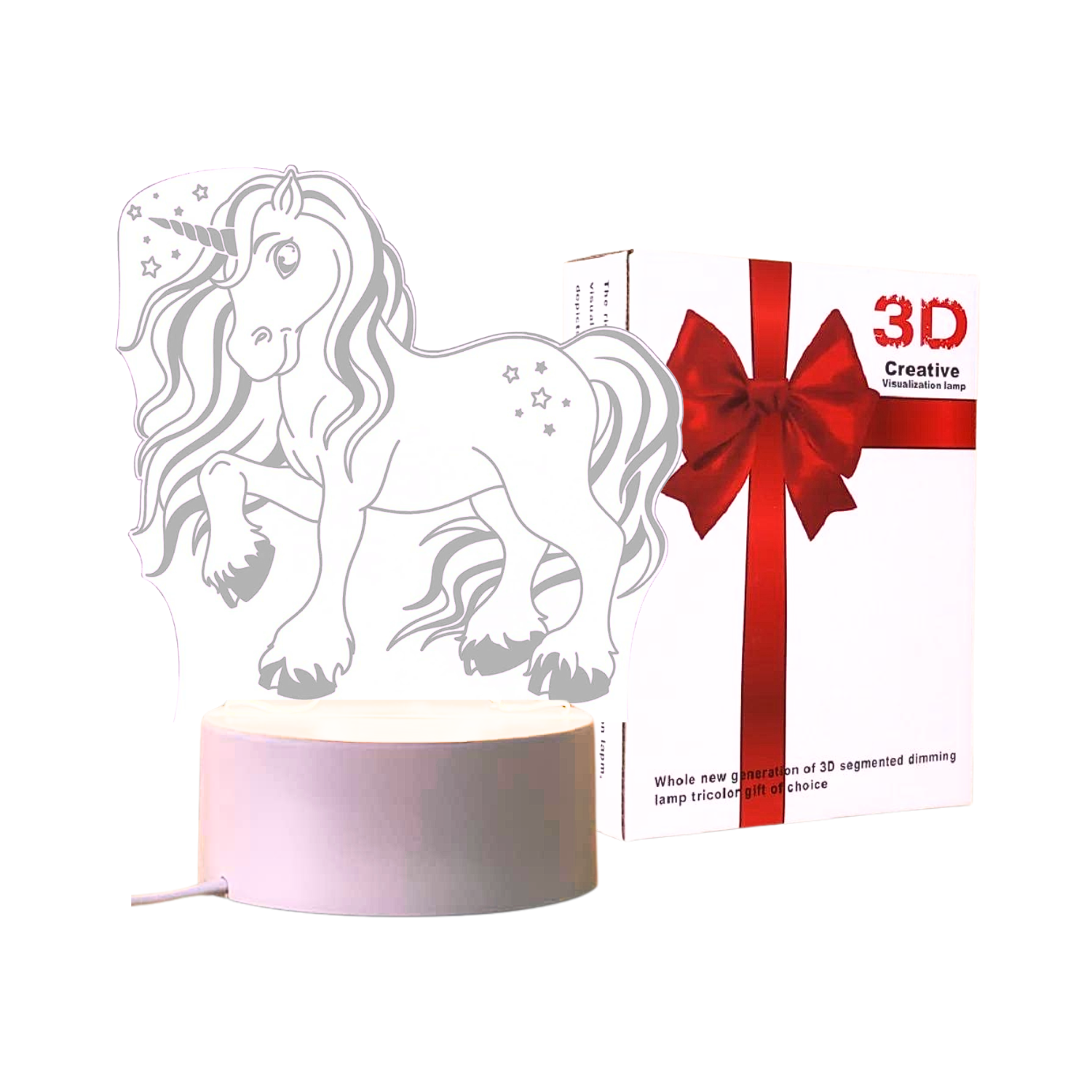 Lámpara 3D Diseño Decoración De Unicornio Creativa Atractiva-3