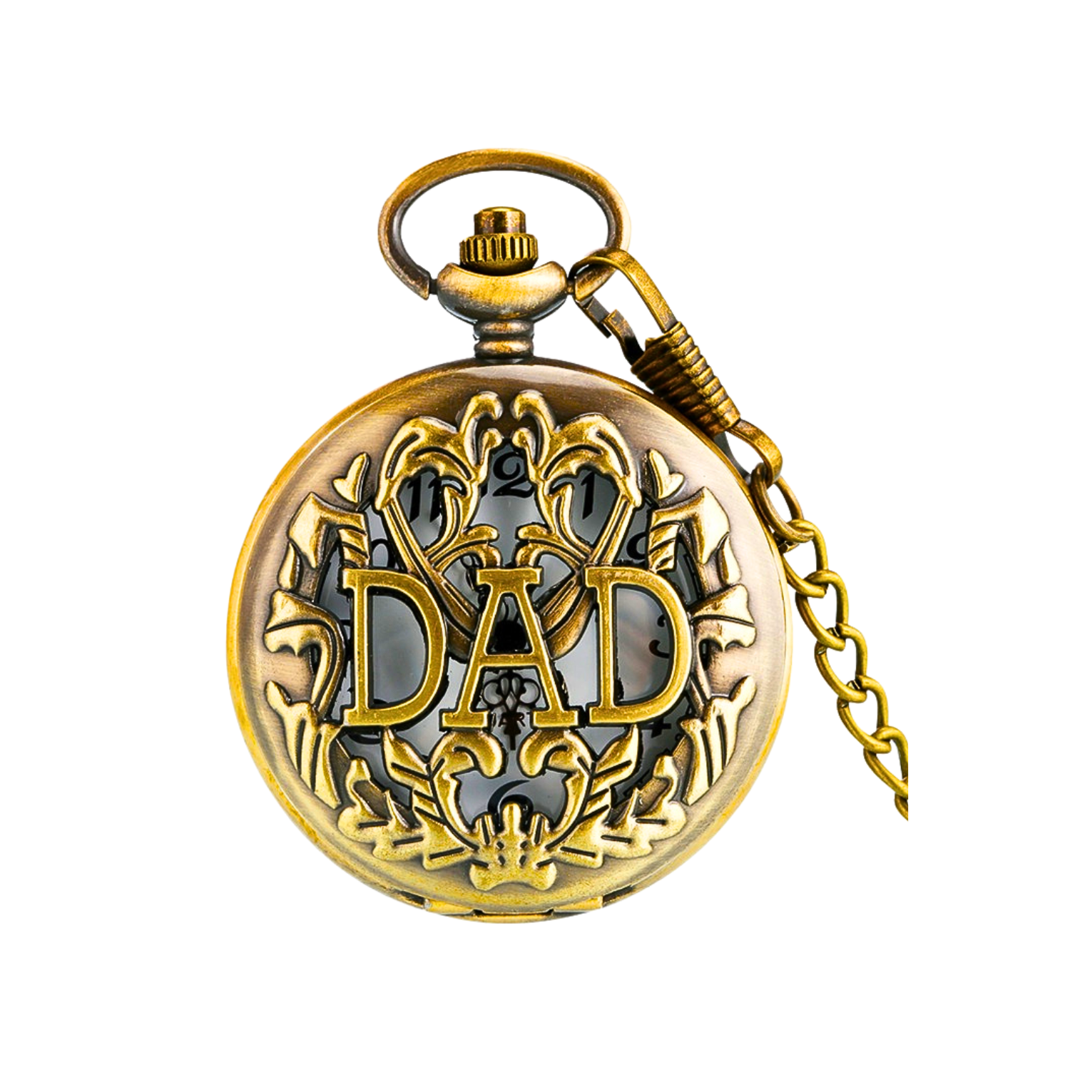 Reloj De Bolsillo Diseño Con Frase Dad - Papá Esposo Detalle-2