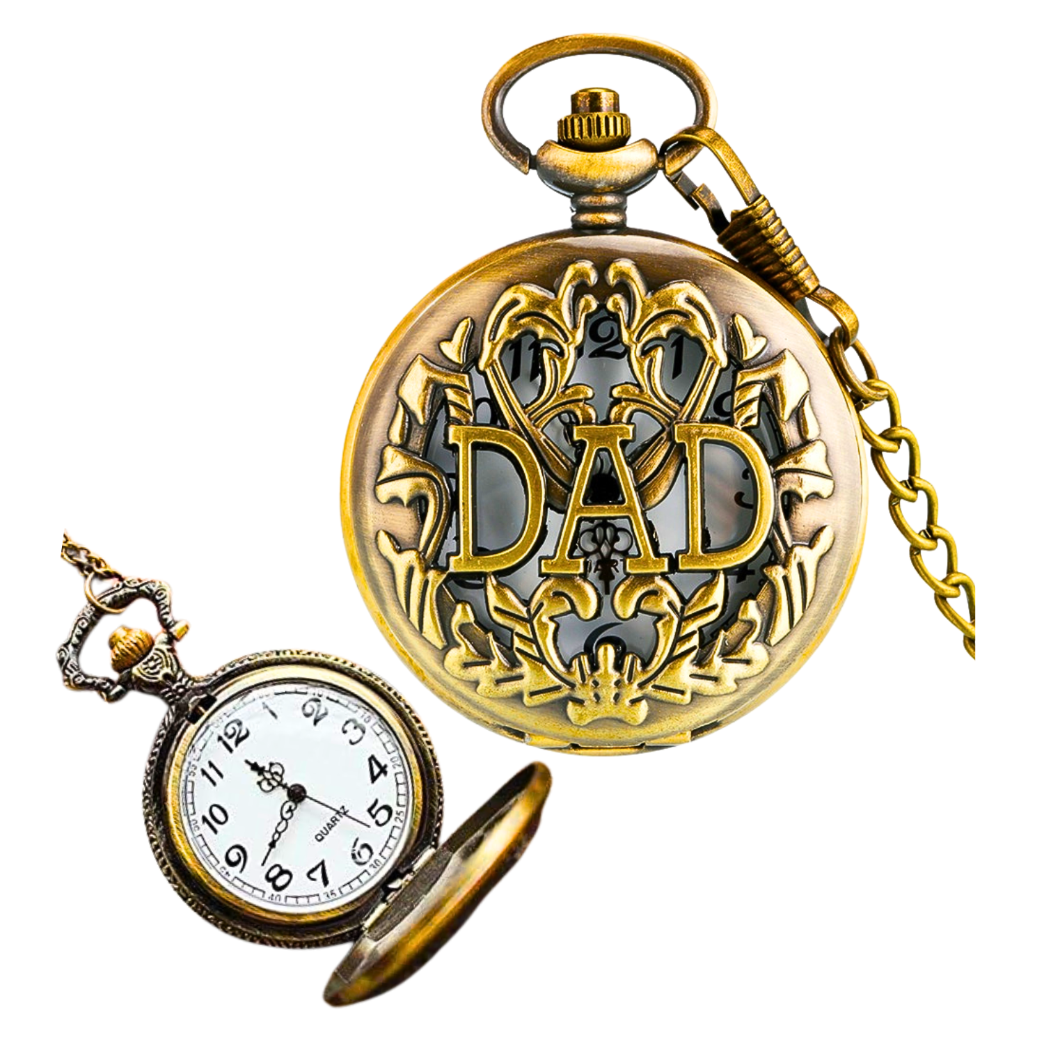 Reloj De Bolsillo Diseño Con Frase Dad - Papá Esposo Detalle-3
